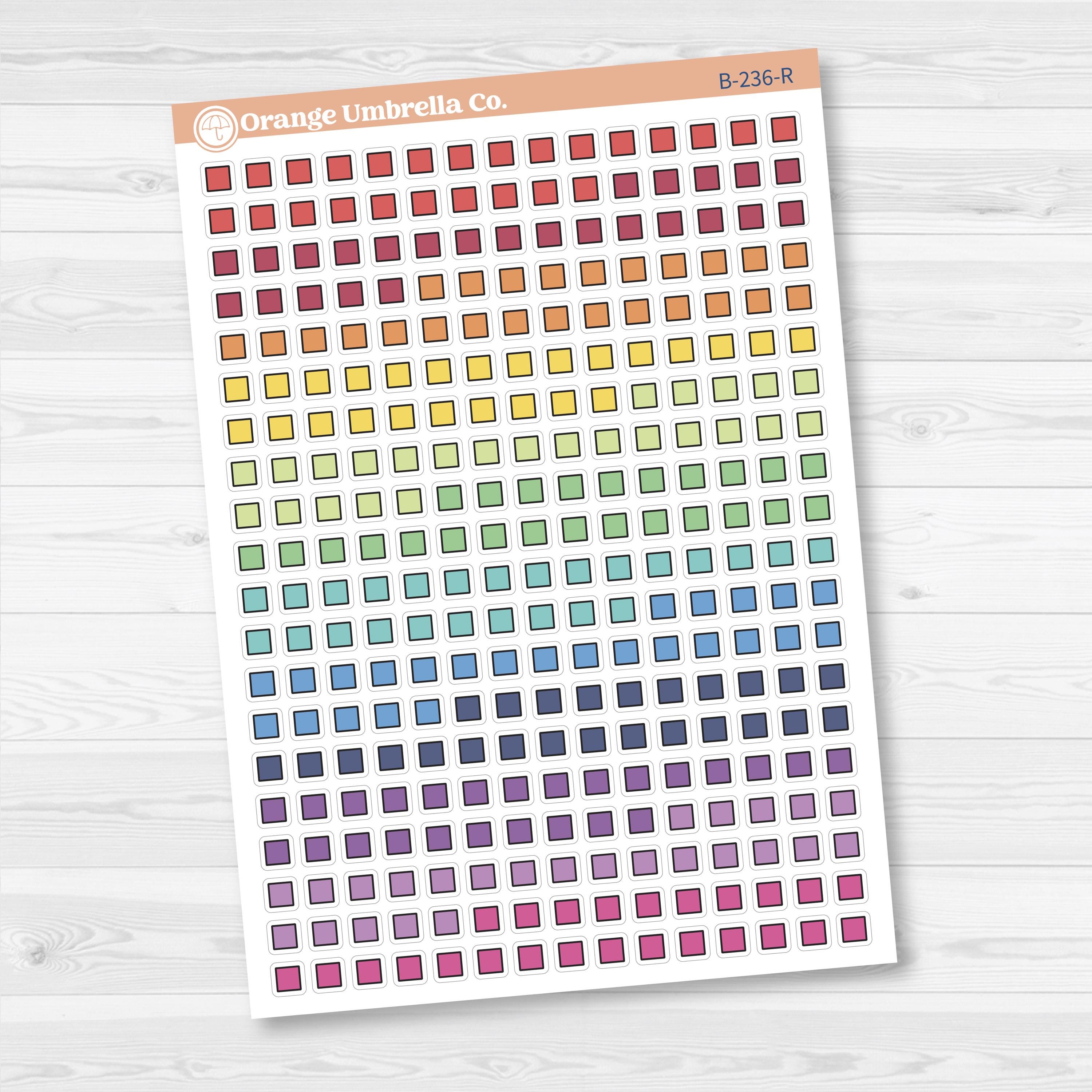Kit Checklist Squares | Planner Checklist Box Stickers | B-236