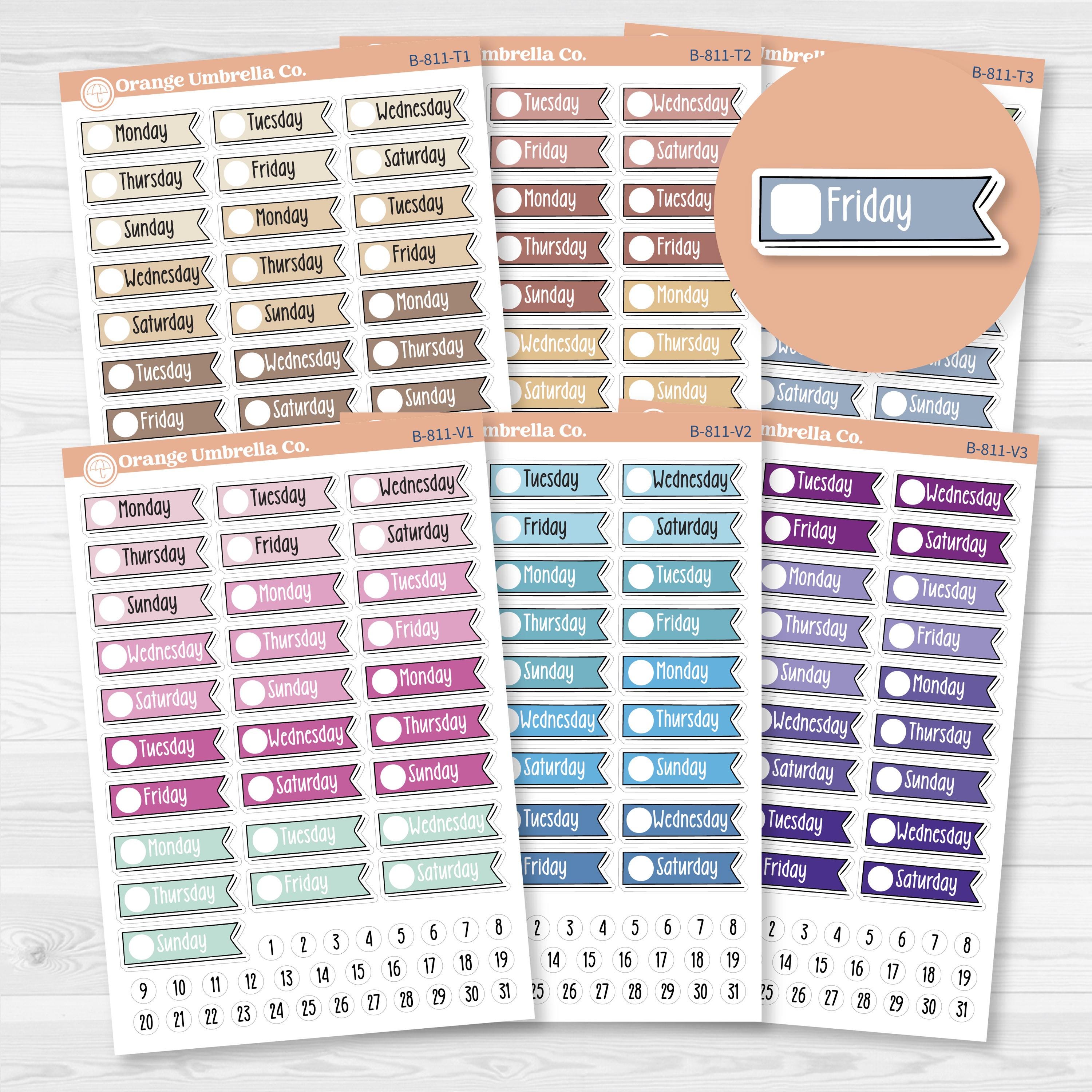 Flag Date Covers | Planner Stickers for Weekly Planning | F18 | B-811