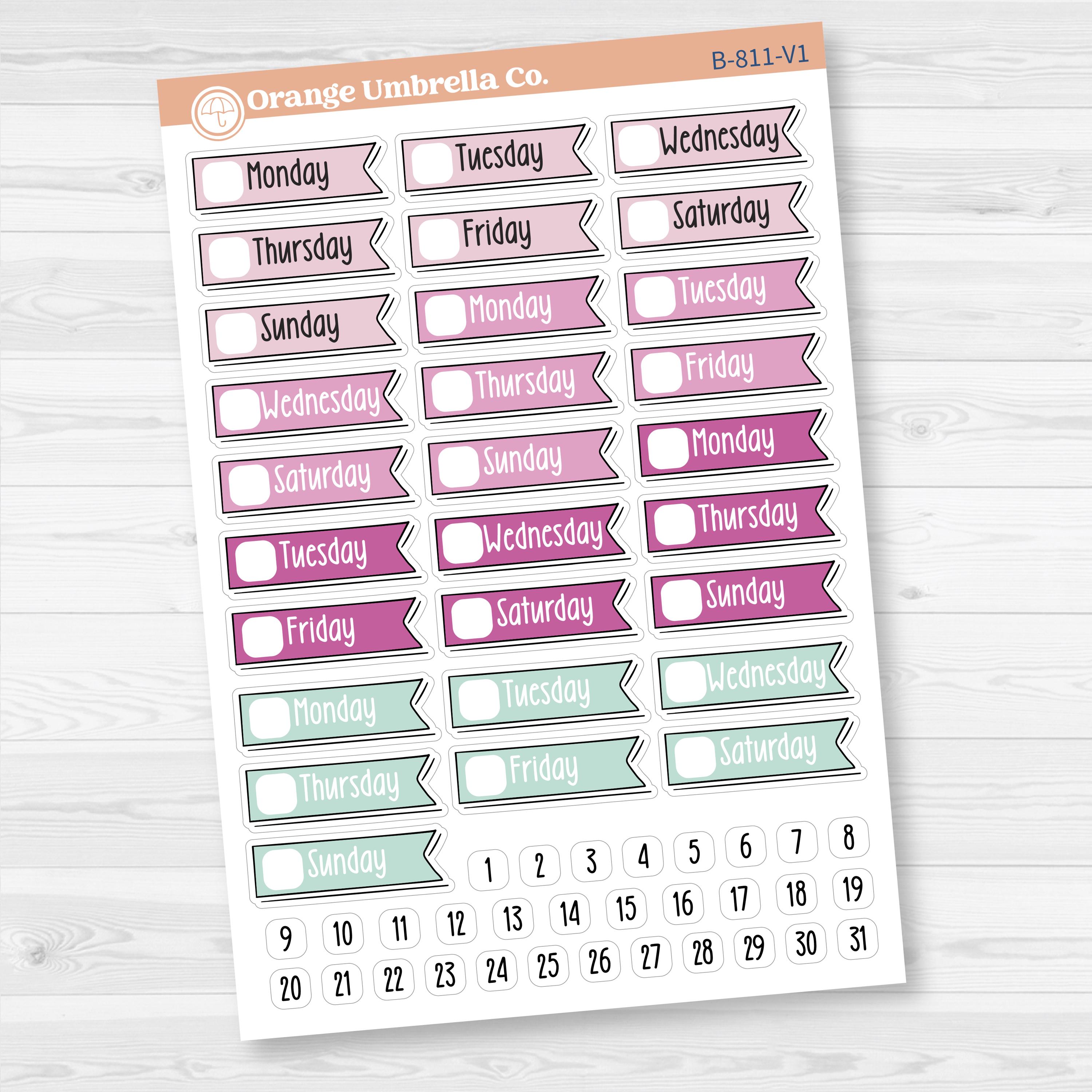 Flag Date Covers | Planner Stickers for Weekly Planning | F18 | B-811