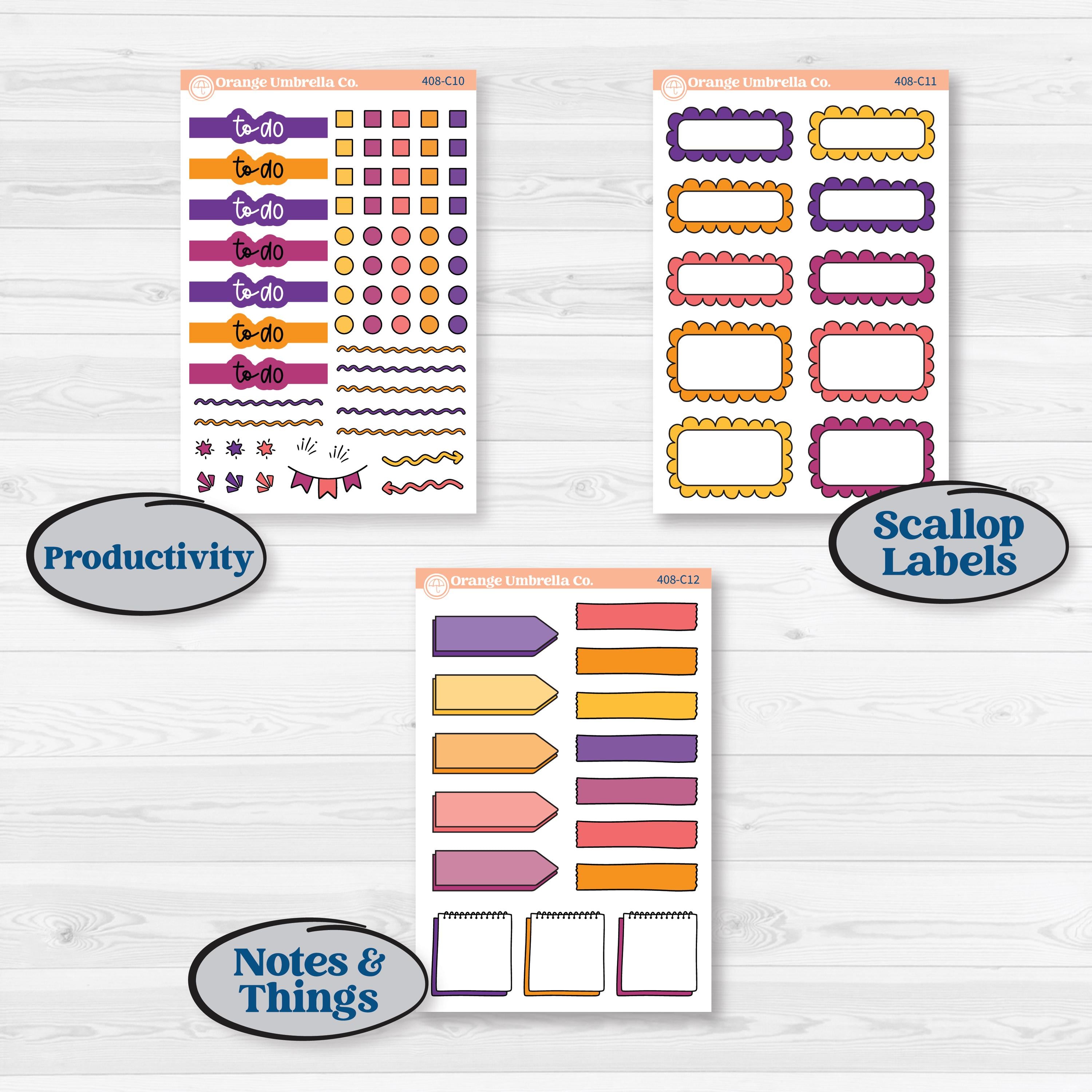 Purple Halloween Kit | Weekly Add-On Labels Planner Kit Stickers | Gone Batty | KIT-408-C