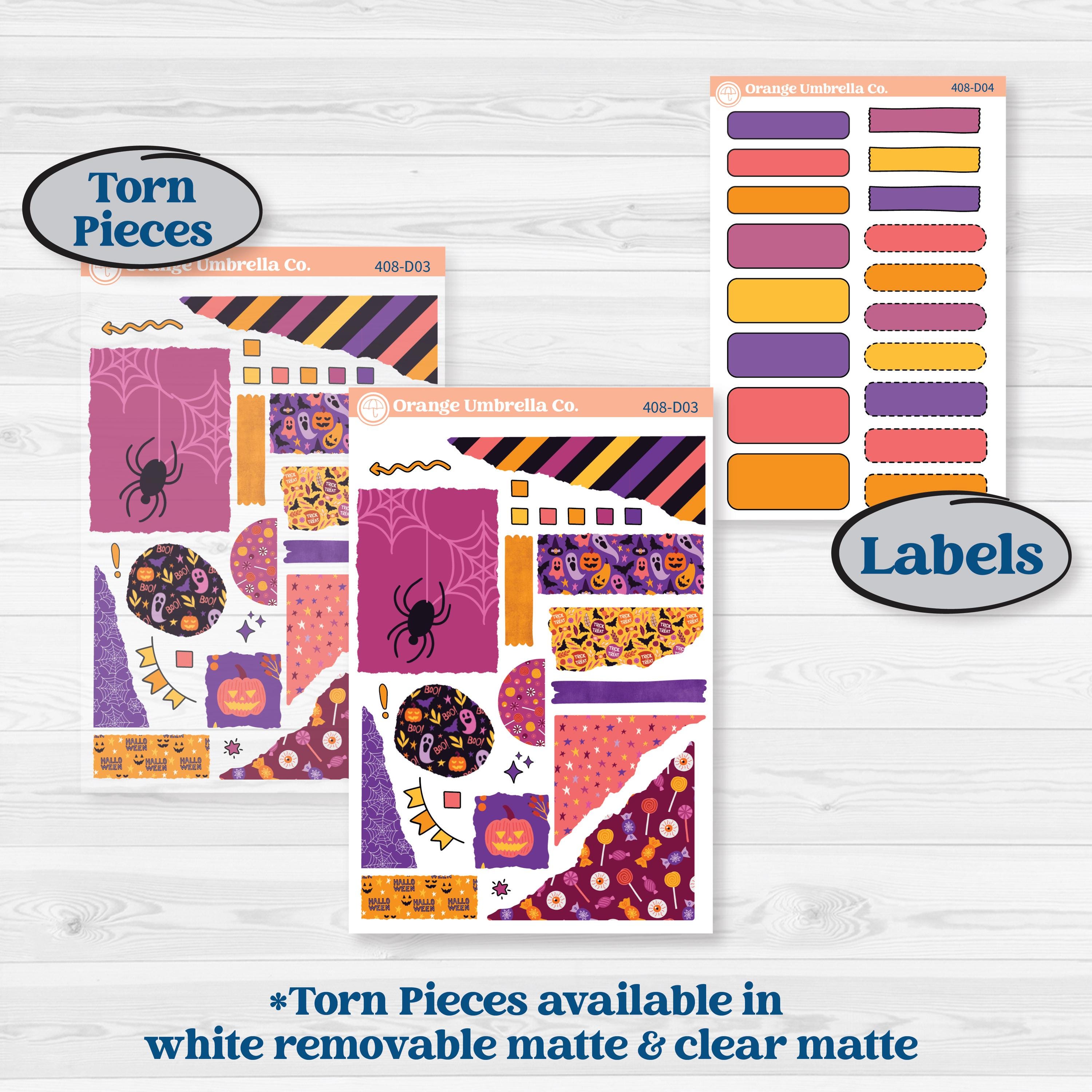 Purple Halloween Kit | Journaling Kit Planner Stickers | Gone Batty | KIT-408-D