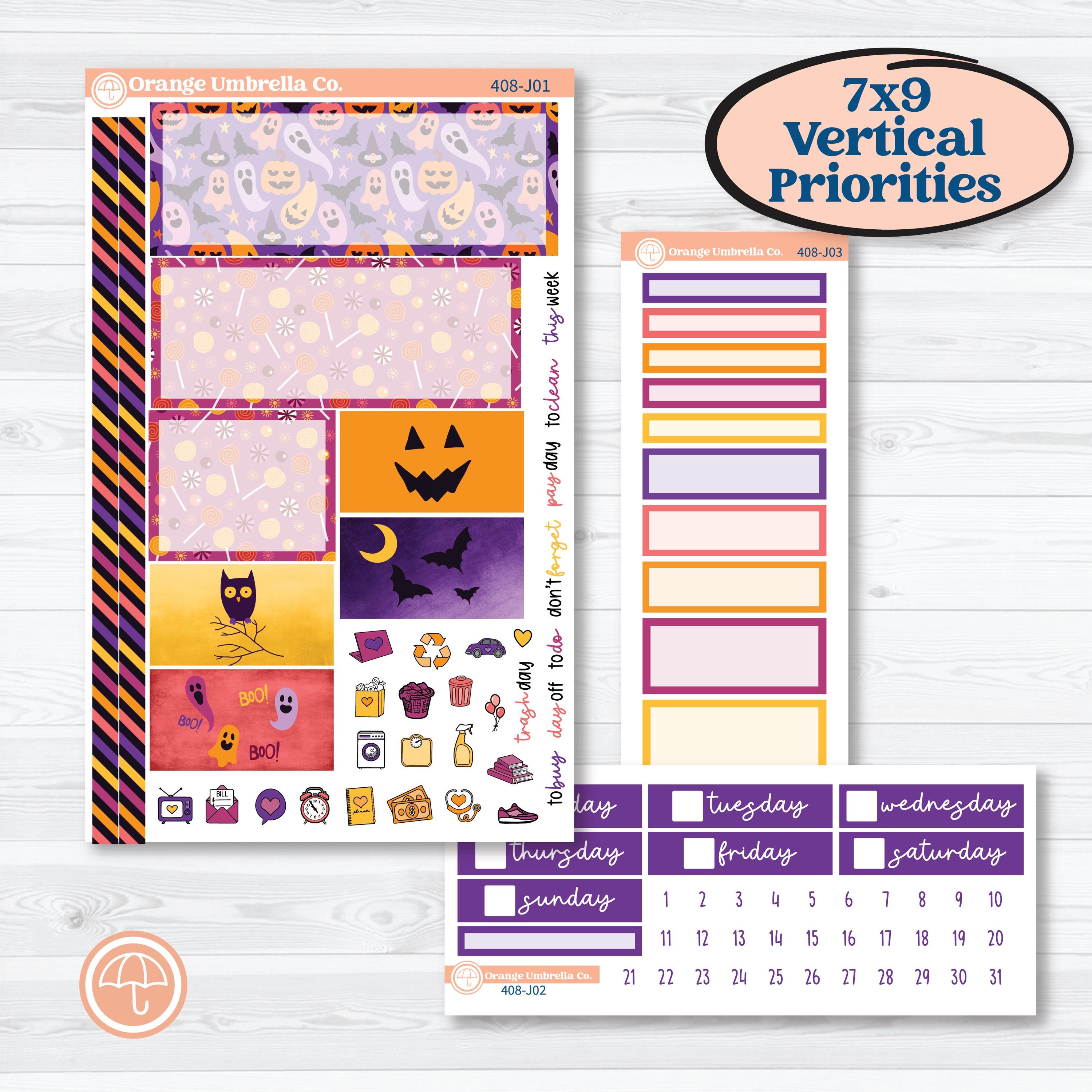 Spooky Halloween Planner Kit | Cute October Stickers | Orange Umbrella Co.