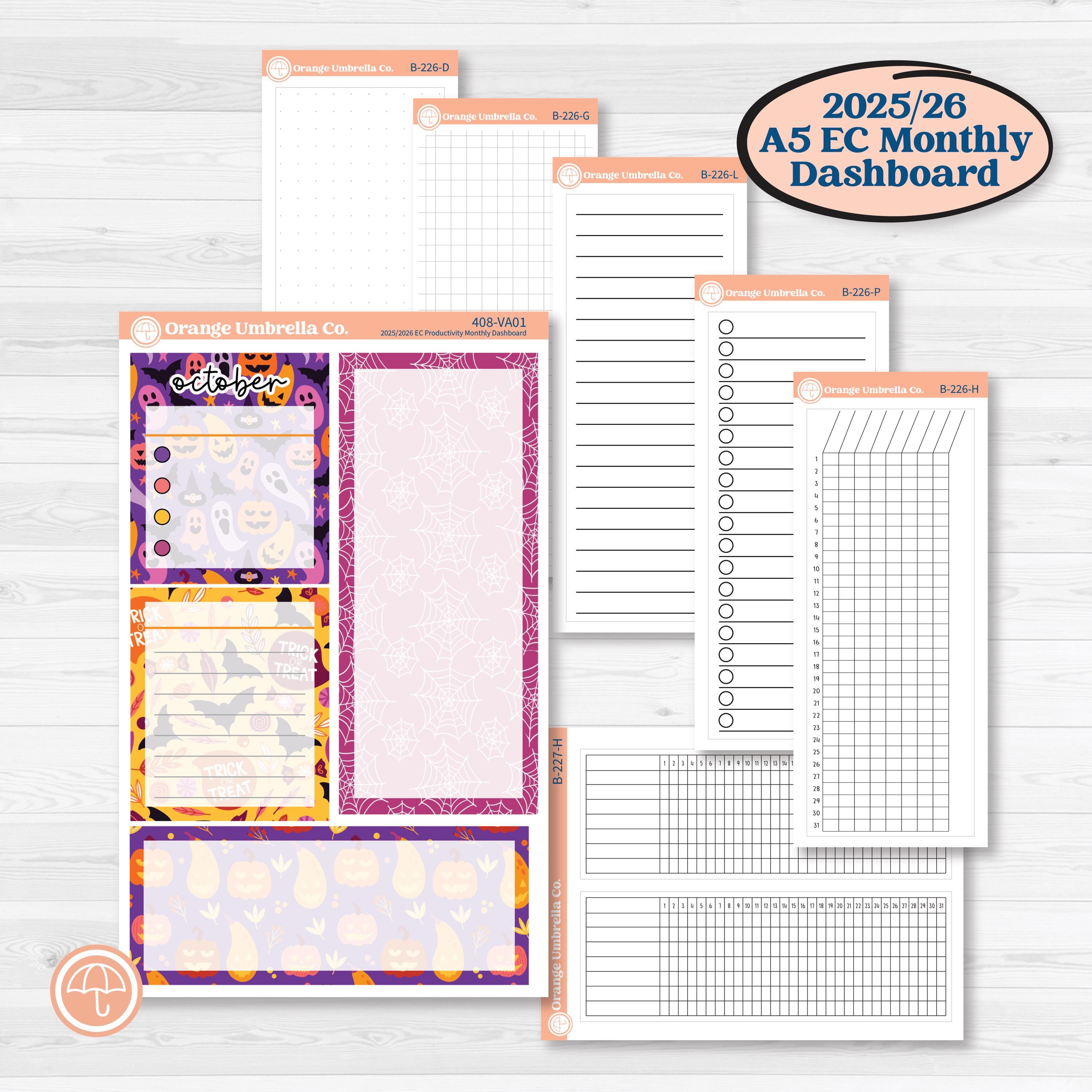 Spooky Halloween Planner Kit | Cute October Stickers | Orange Umbrella Co.