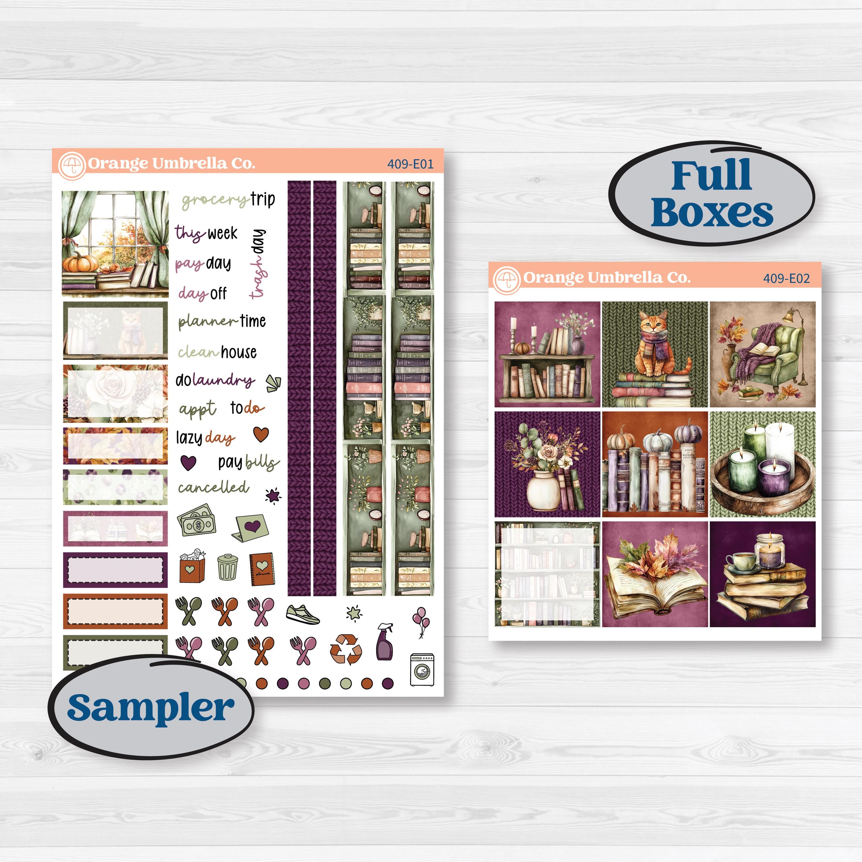 Autumn Reading Kit | Hobonichi Cousin Weekly & Daily Planner Kit Stickers | Reading Season | KIT-409-E