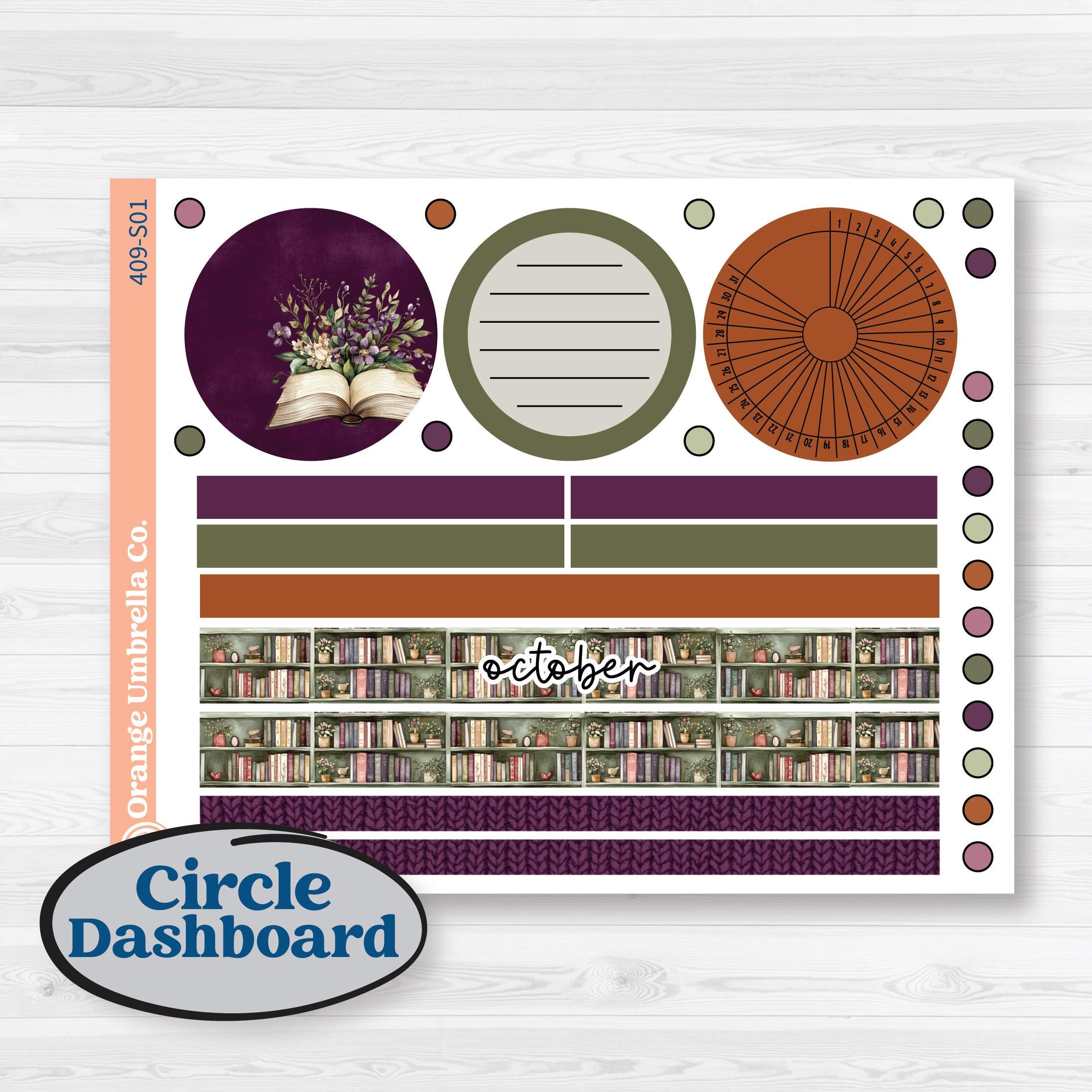 Autumn Reading Kit | A5 Plum Monthly & Dashboard Planner Kit Stickers | Reading Season | KIT-409S