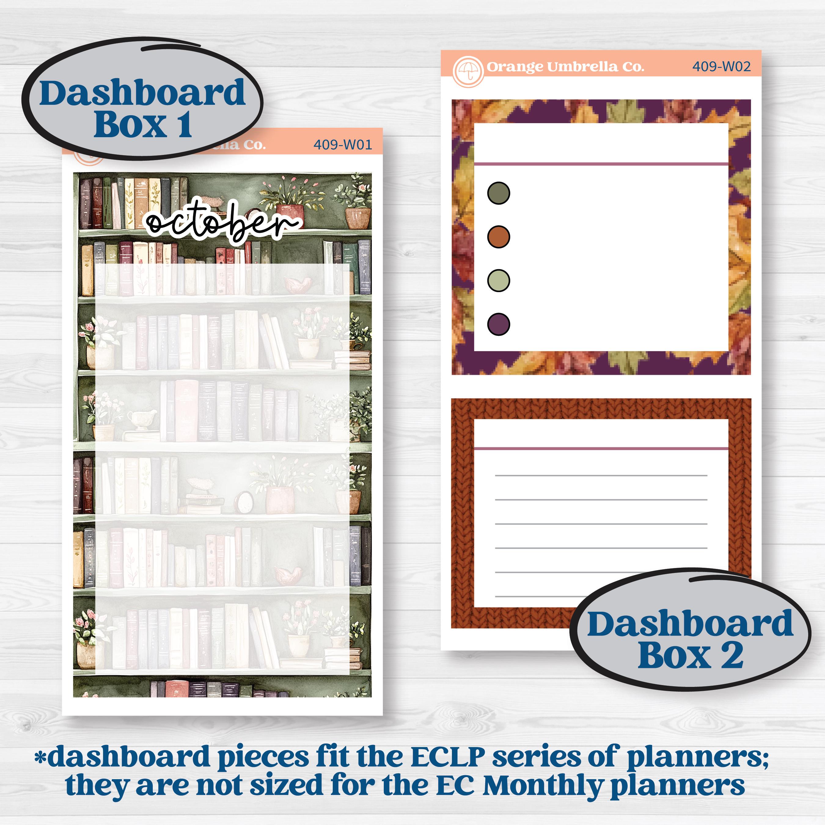 Autumn Reading Kit | 7x9 Erin Condren Life Planner Monthly & Dashboard Sticker Kit | 2024-2025 Planners | Reading Season | KIT-409-W