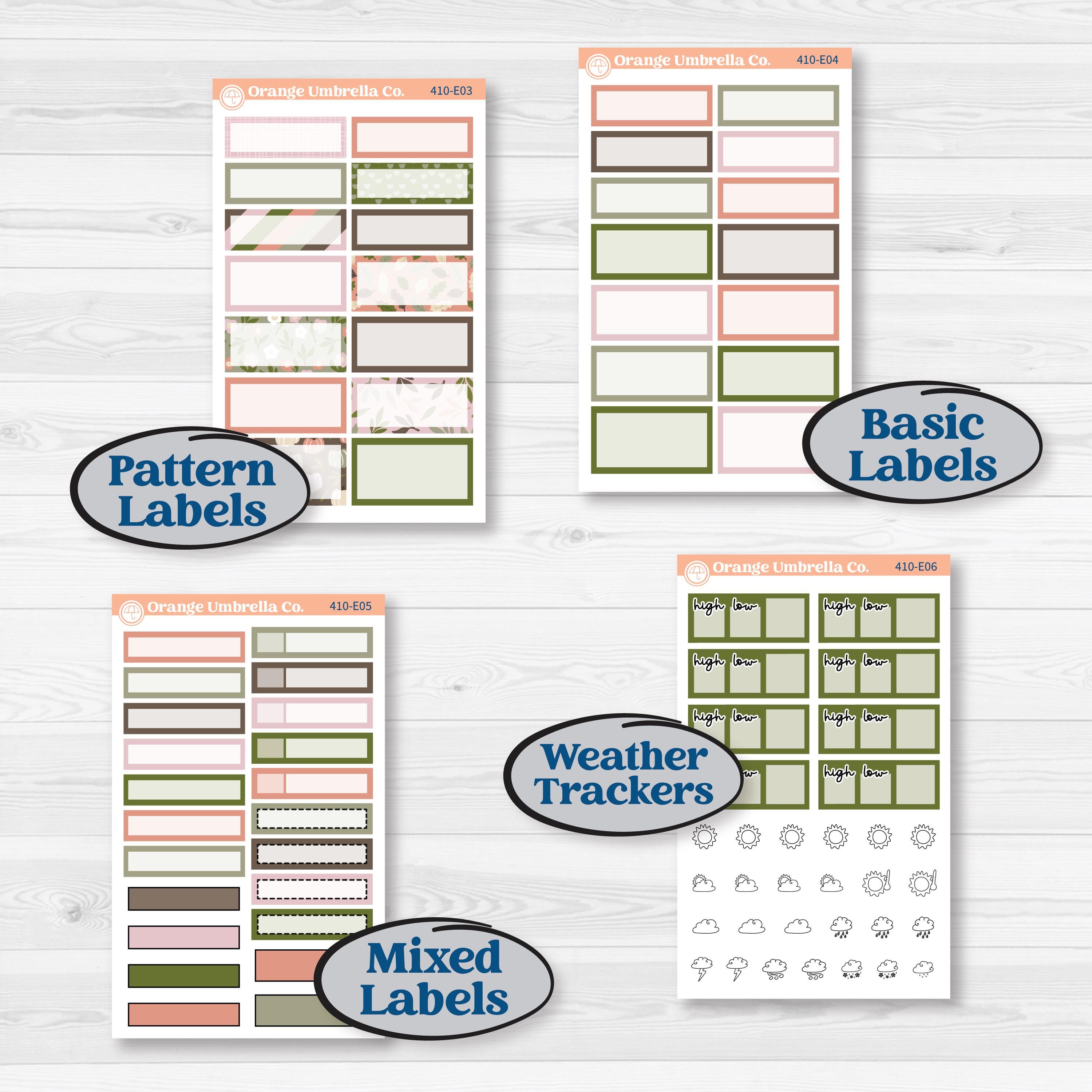 Autumn Floral Kit | Hobonichi Cousin Weekly & Daily Planner Kit Stickers | Pumpkin Petals | KIT-410-E