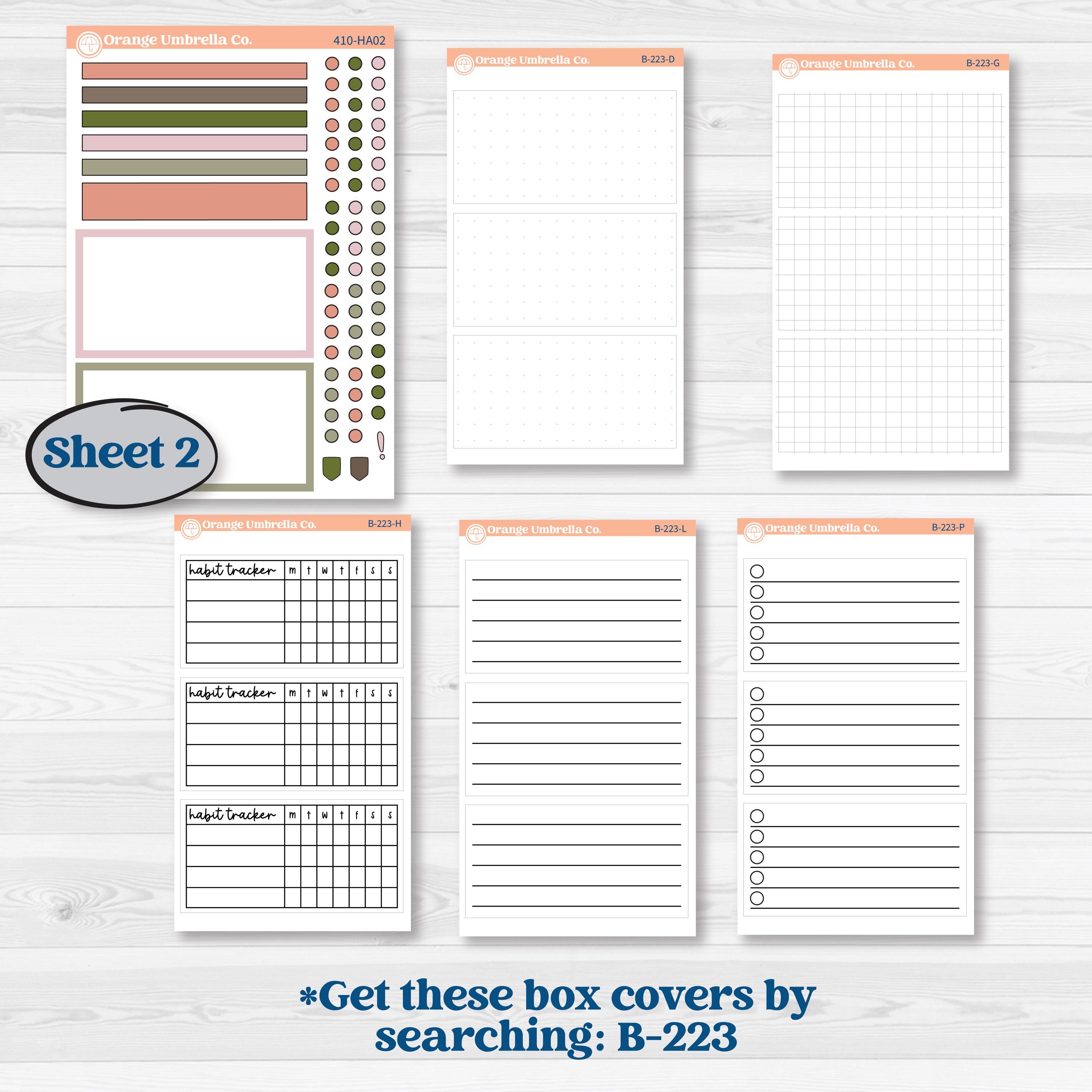 Autumn Floral Kit | Erin Condren Weekly Dashboard Planner Kit Stickers | Pumpkin Petals | KIT-410-HA
