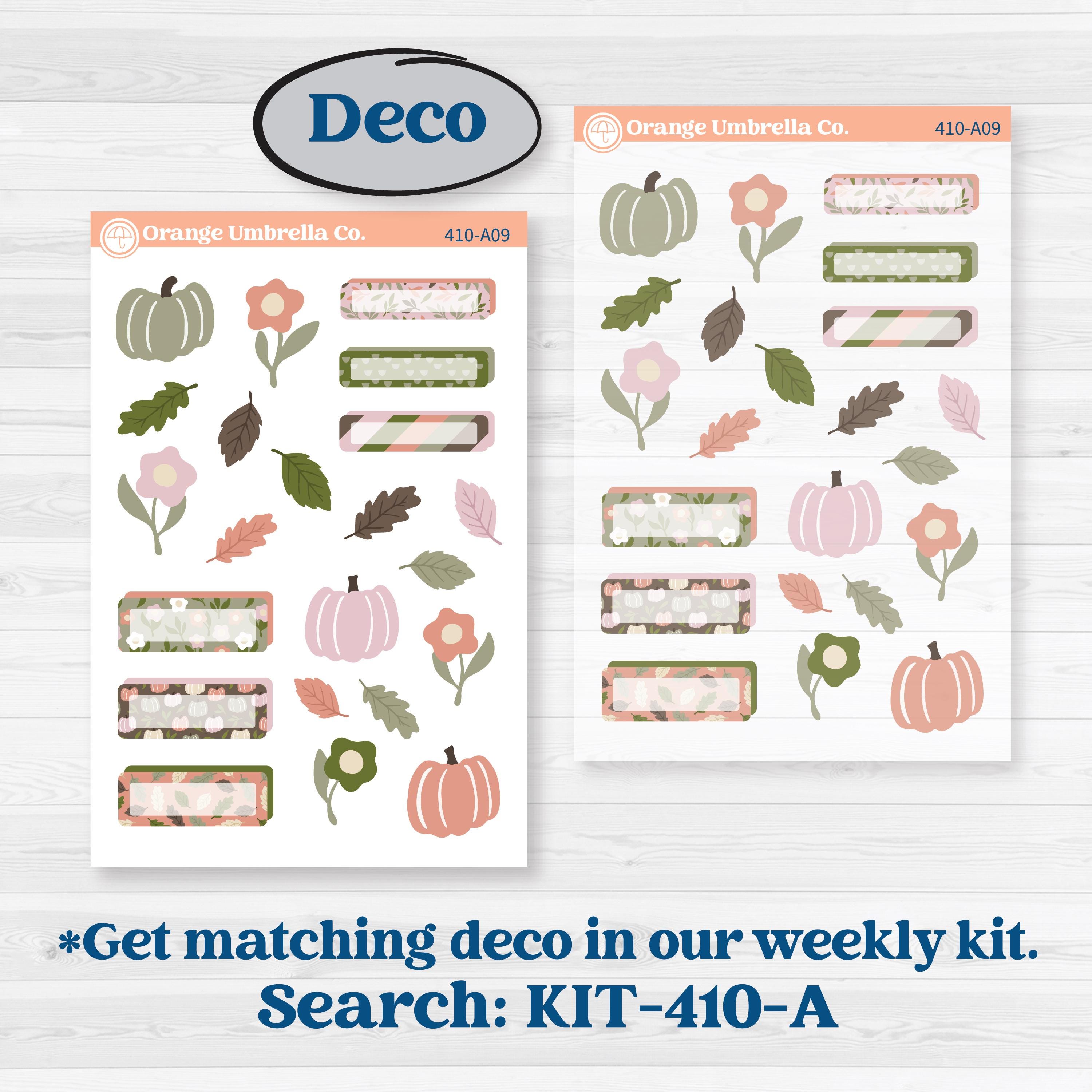 Autumn Floral Kit | Freestyle Kit Any Planner Kit Stickers | Pumpkin Petals | KIT-410-K