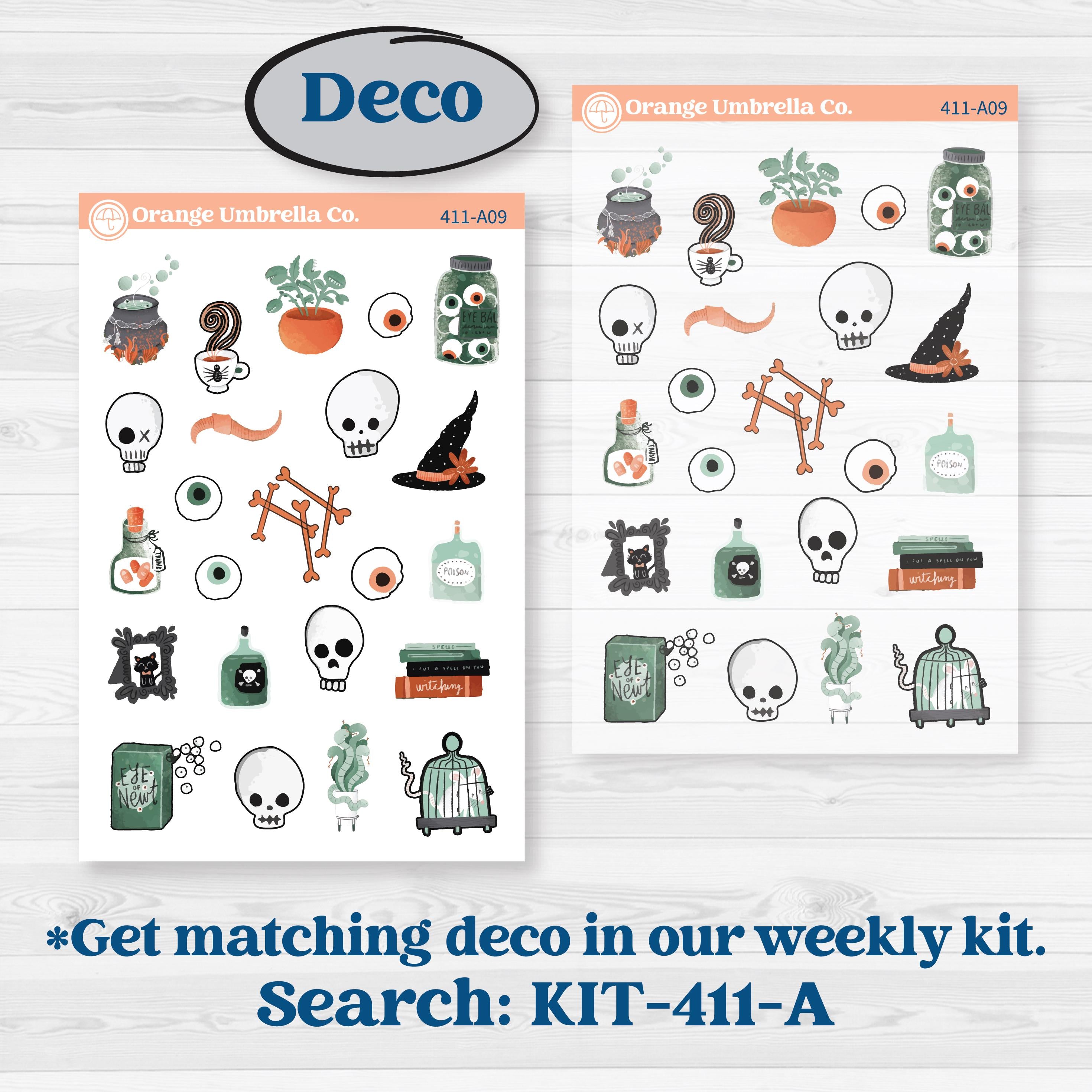 Spooky Halloween Kit | Journaling Kit Planner Stickers | Witch’s Brew | KIT-411-D