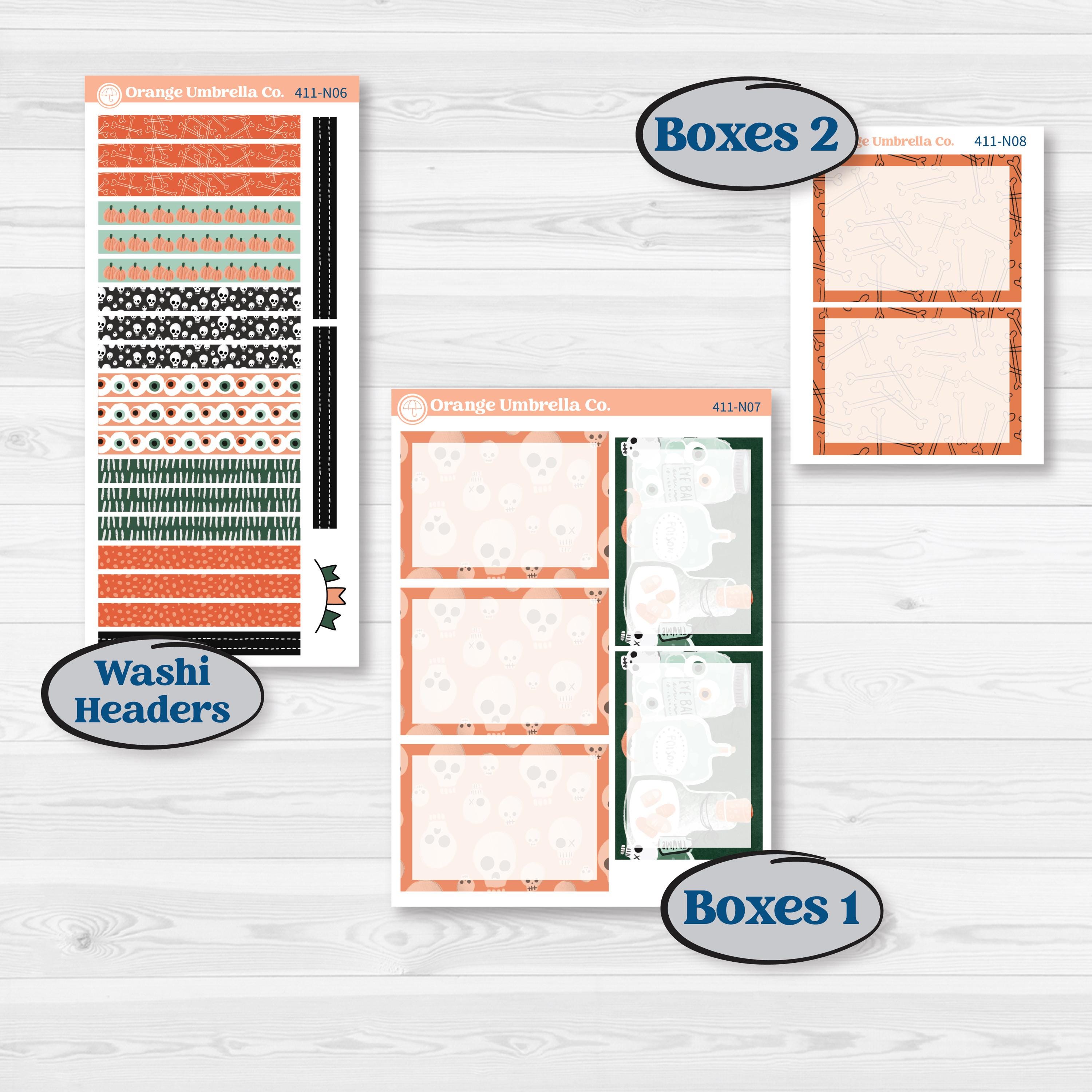 Spooky Halloween Kit | A5 Plum Daily Planner Kit Stickers | Witch’s Brew | KIT-411-N