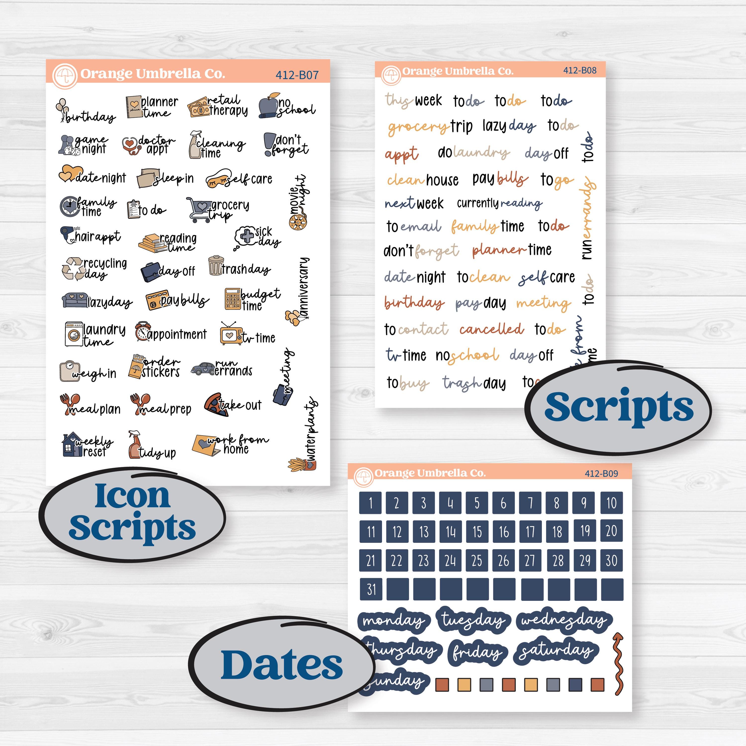 Chicken Planner Kit | Weekly Add-On Planner Kit Stickers | What the Flock | KIT-412-B