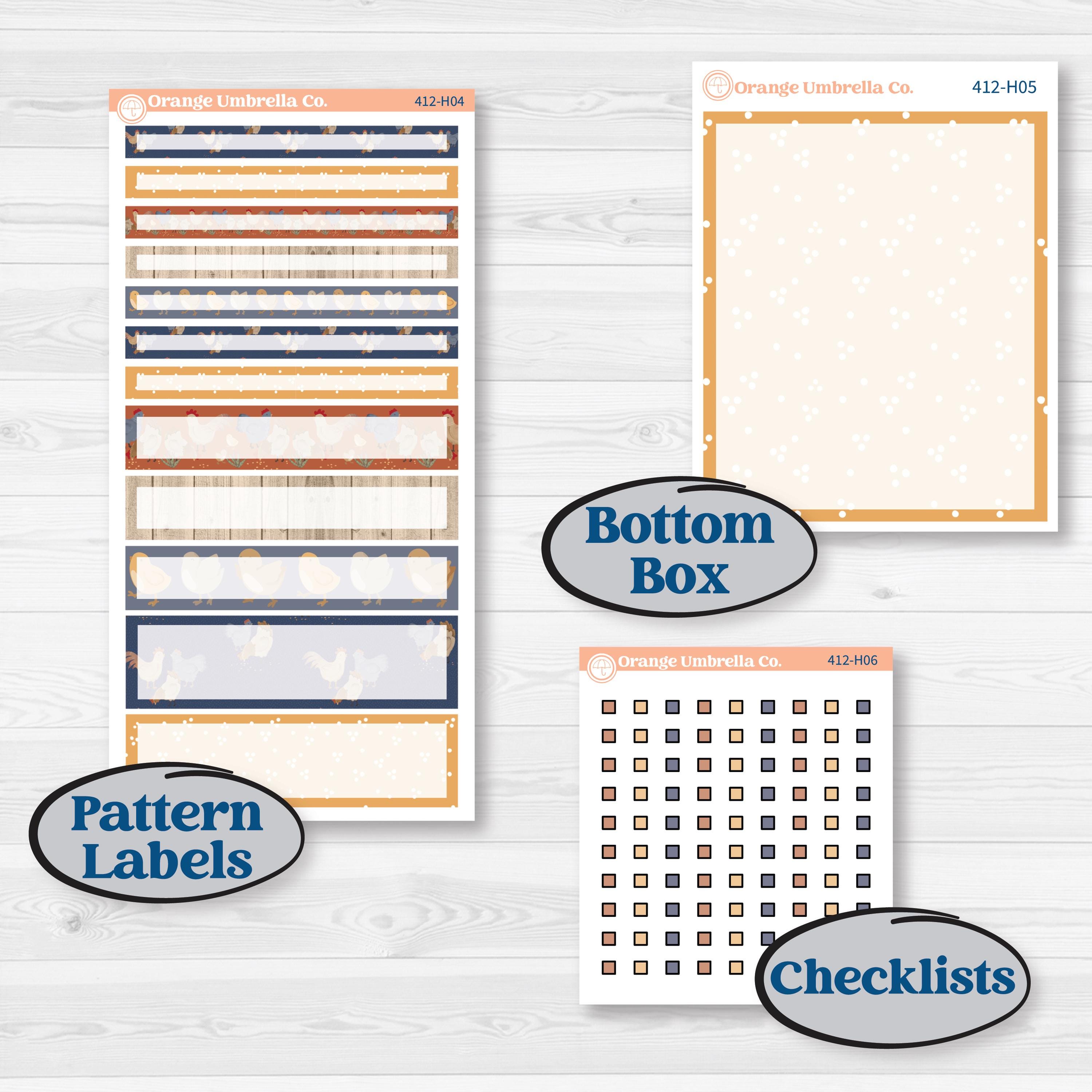 Chicken Planner Kit | 7x9 Compact Vertical Planner Kit Stickers | What the Flock | KIT-412-H