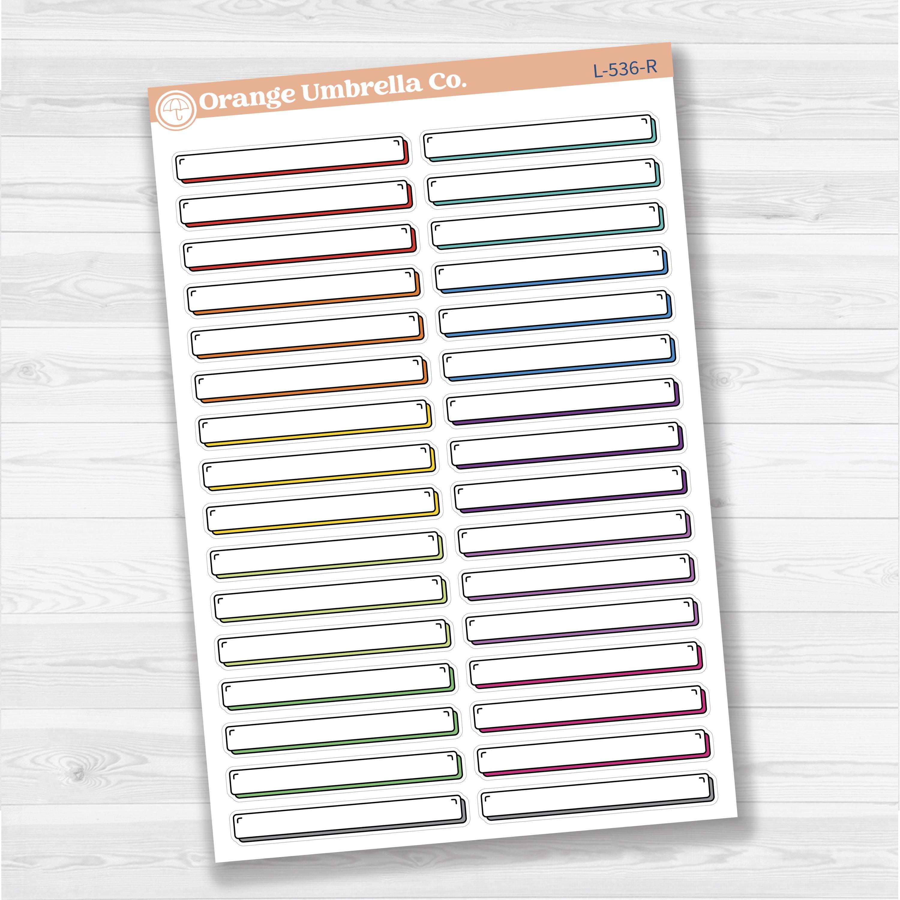 Wide Label Stickers | Basic Planner Labels for Journals & Lists | L-536