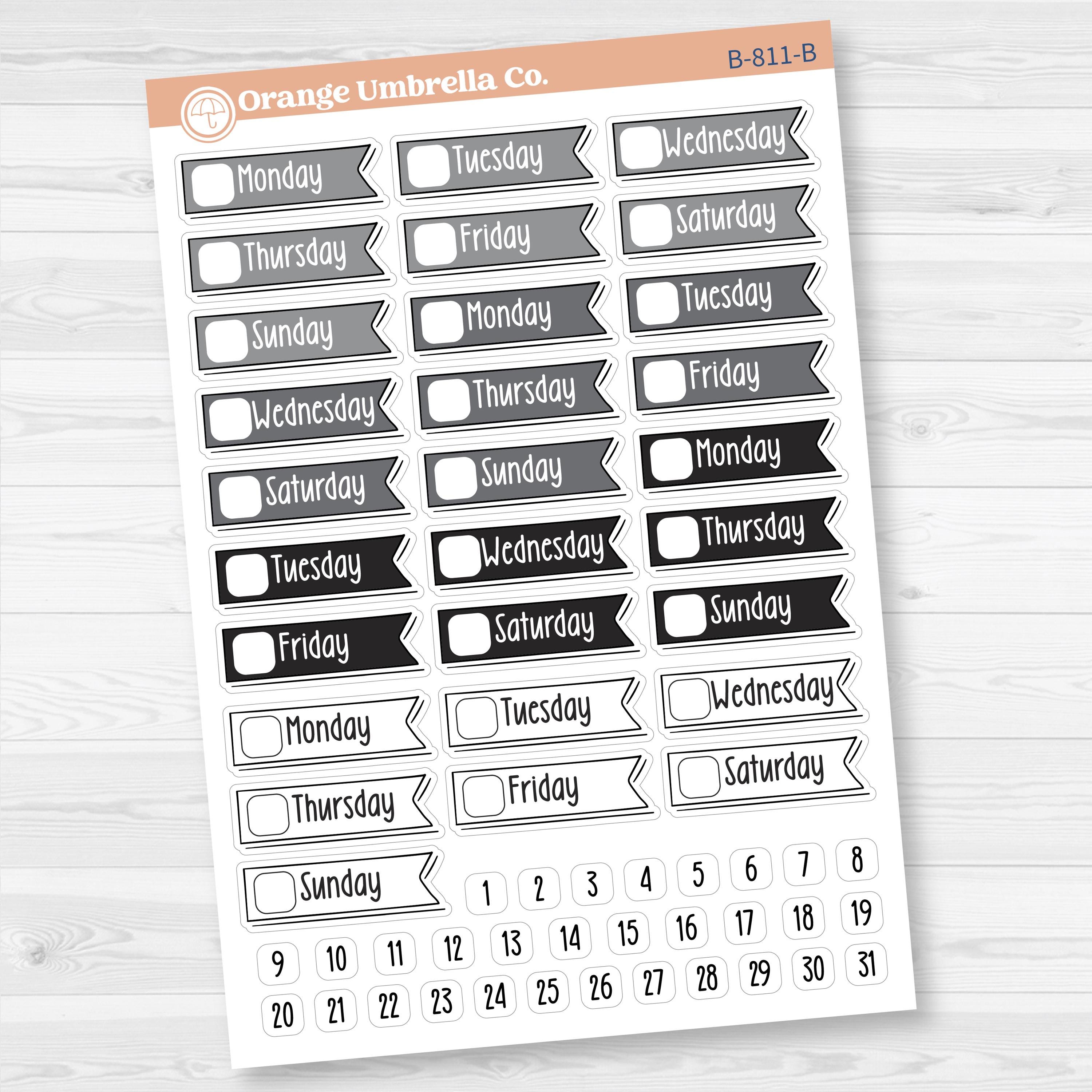 Flag Date Covers | Planner Stickers for Weekly Planning | F18 | B-811