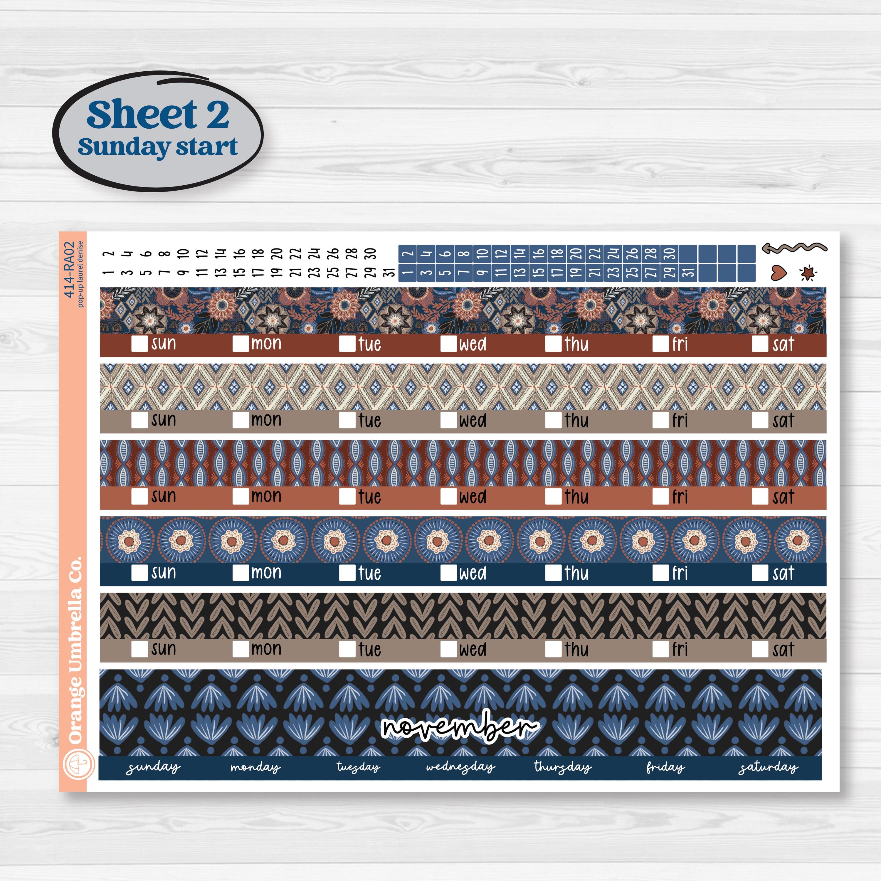 Patterned Boho Sticker Kit | Laurel Denise Pop-Up Planner Kit Stickers | Katie | KIT-414-RA