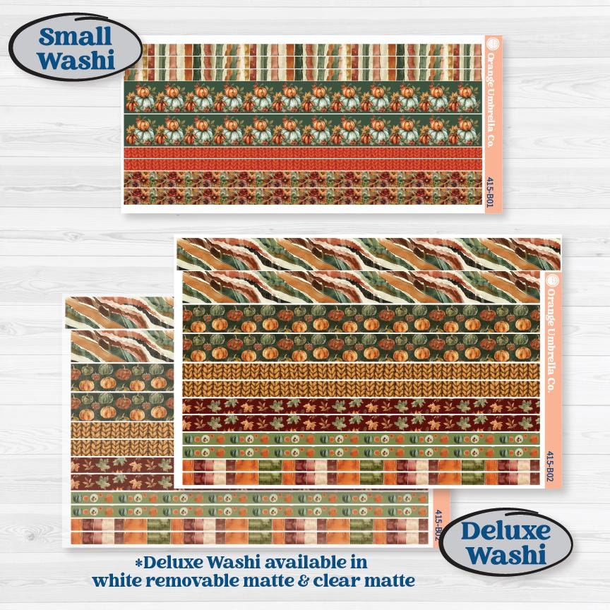 Watercolor Autumn Kit | Weekly Add-On Planner Kit Stickers | Crackle | KIT-415-B