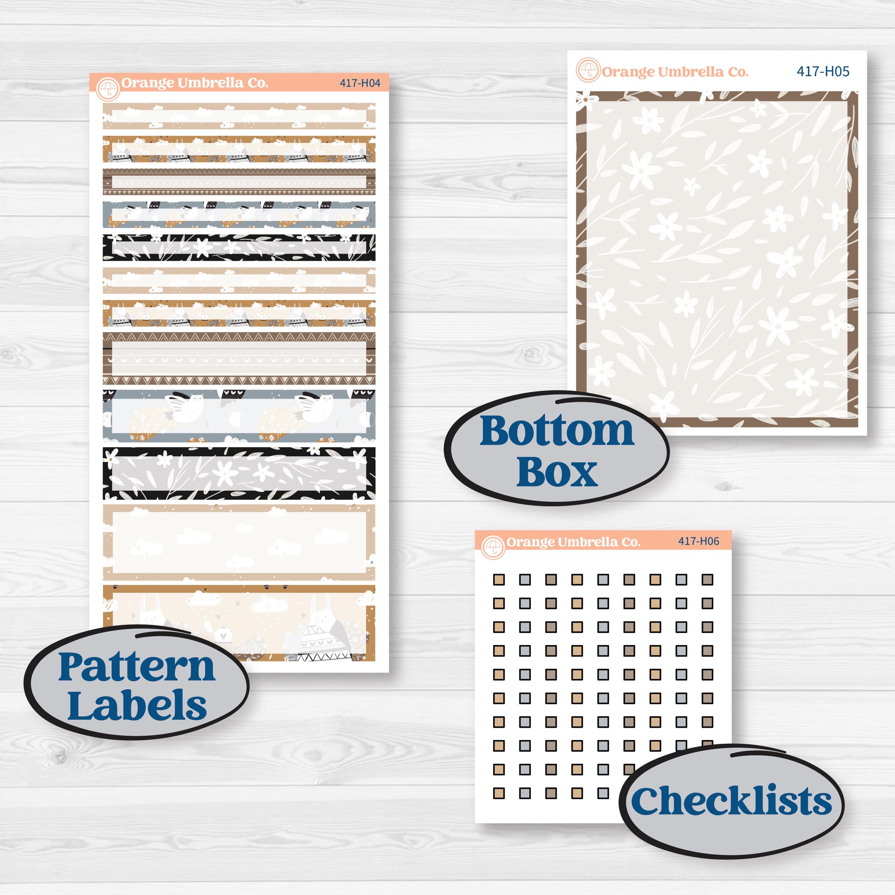 Woodland Winter Animals Kit | 7x9 Compact Vertical Planner Kit Stickers | Chill Out | KIT-417-H