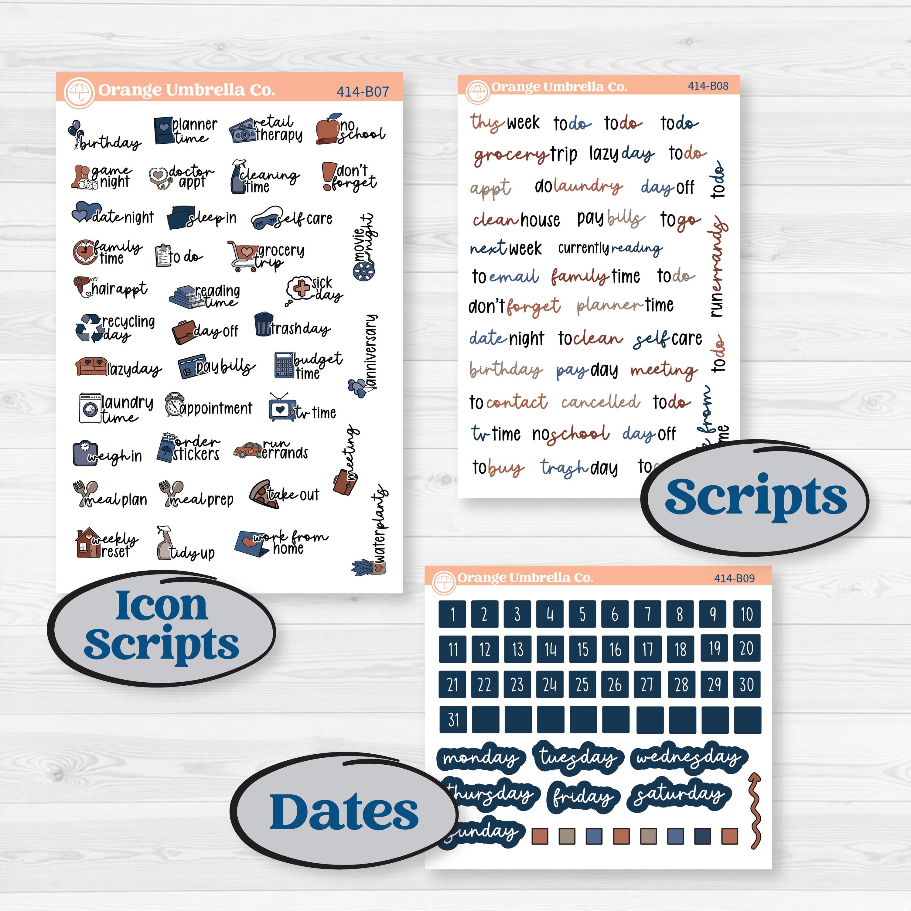 Patterned Boho Sticker Kit | Weekly Add-On Planner Kit Stickers | Katie | KIT-414-B