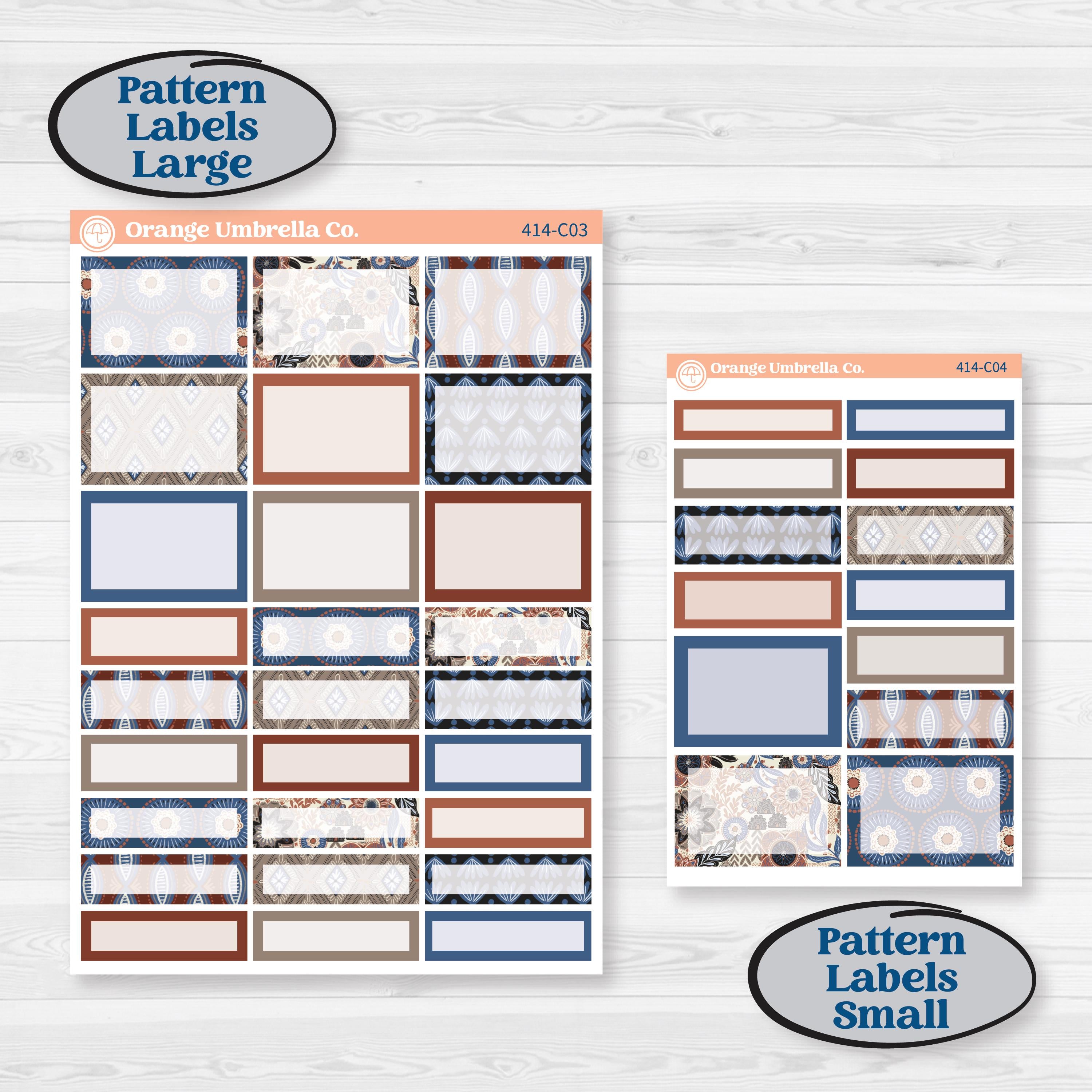 Patterned Boho Sticker Kit | Weekly Add-On Labels Planner Kit Stickers | Katie | KIT-414-C