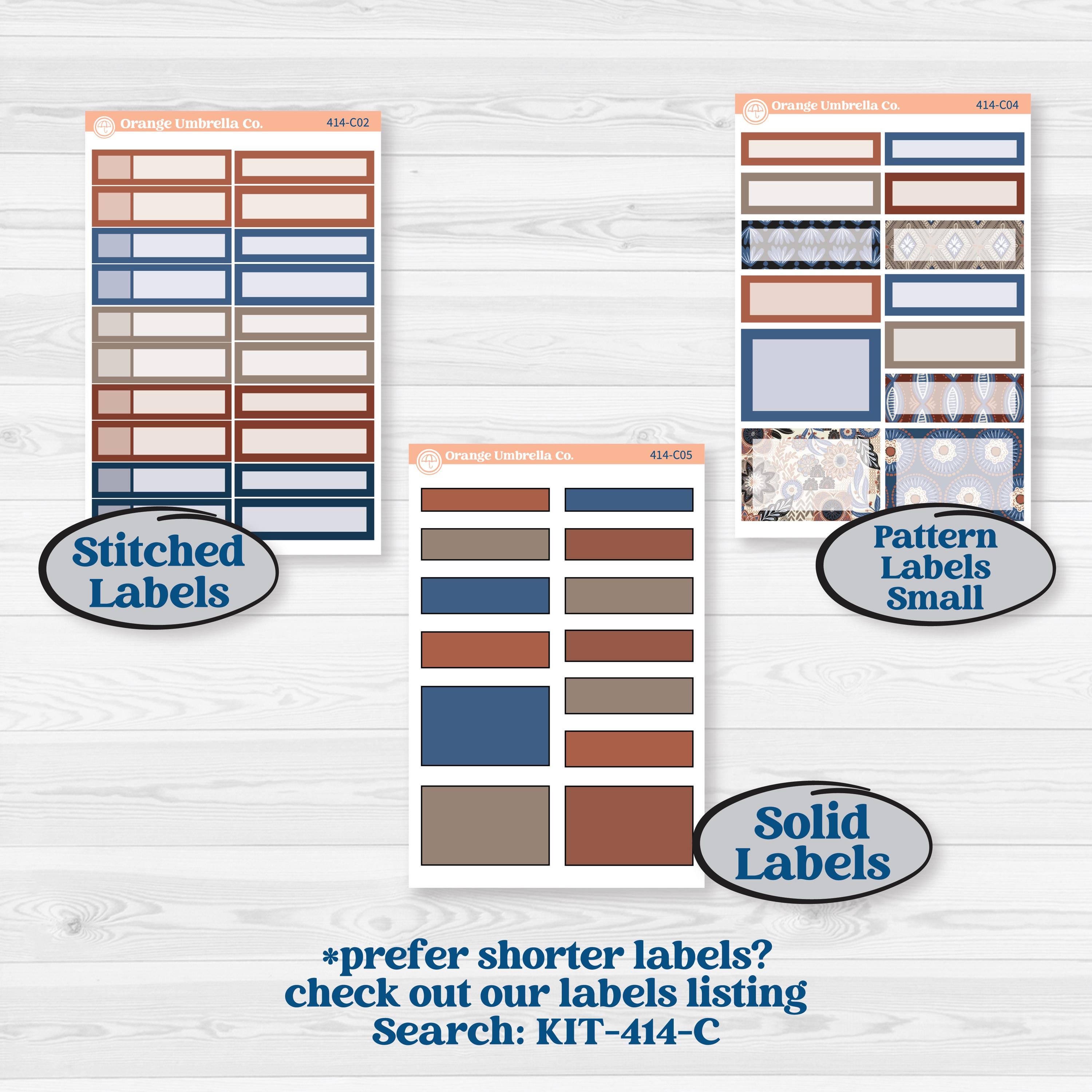 Patterned Boho Sticker Kit | A5 Compact Vertical Planner Kit Stickers for Erin Condren | Katie | KIT-414-G