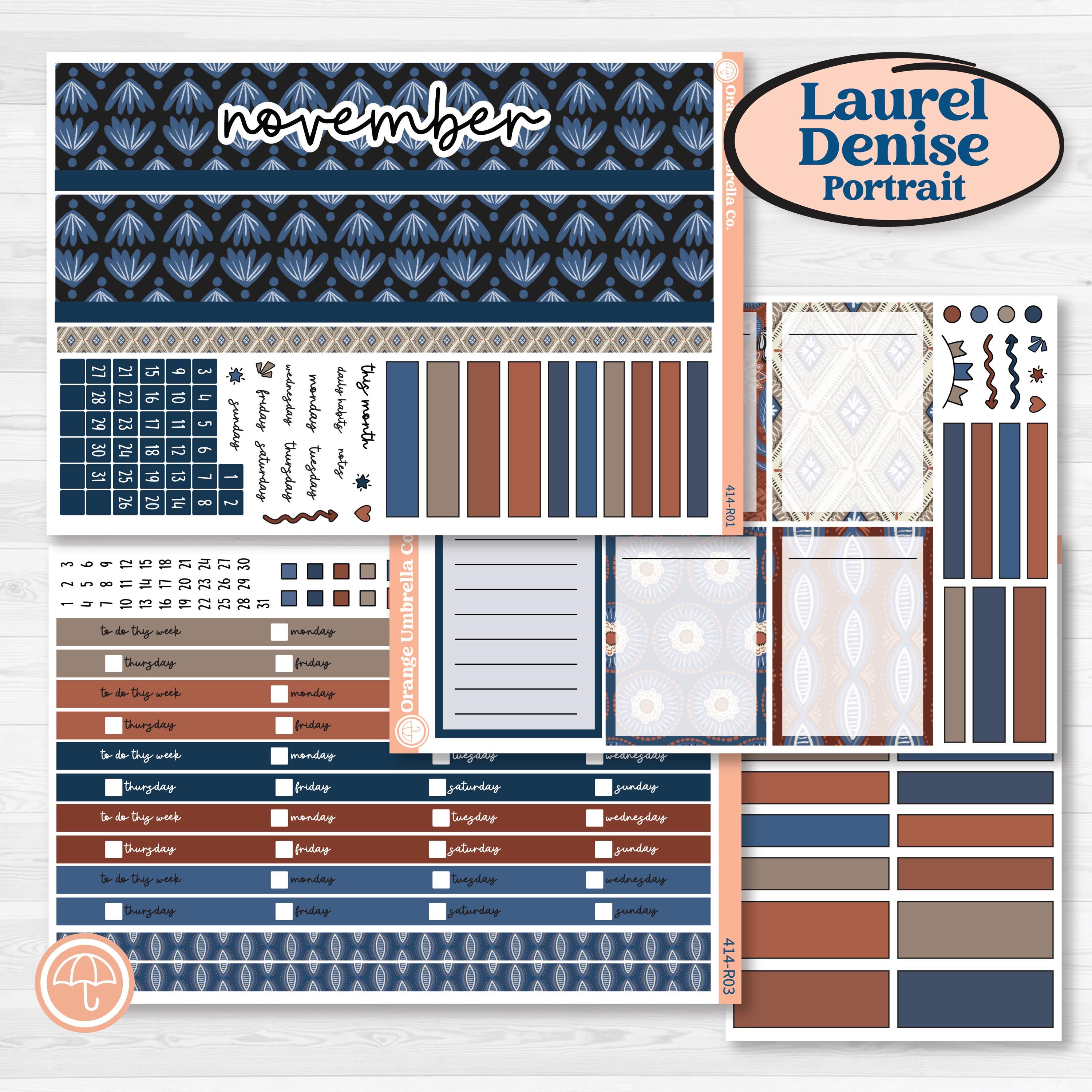 Patterned Boho Sticker Kit | Laurel Denise Portrait Planner Kit Stickers | Katie | KIT-414-R