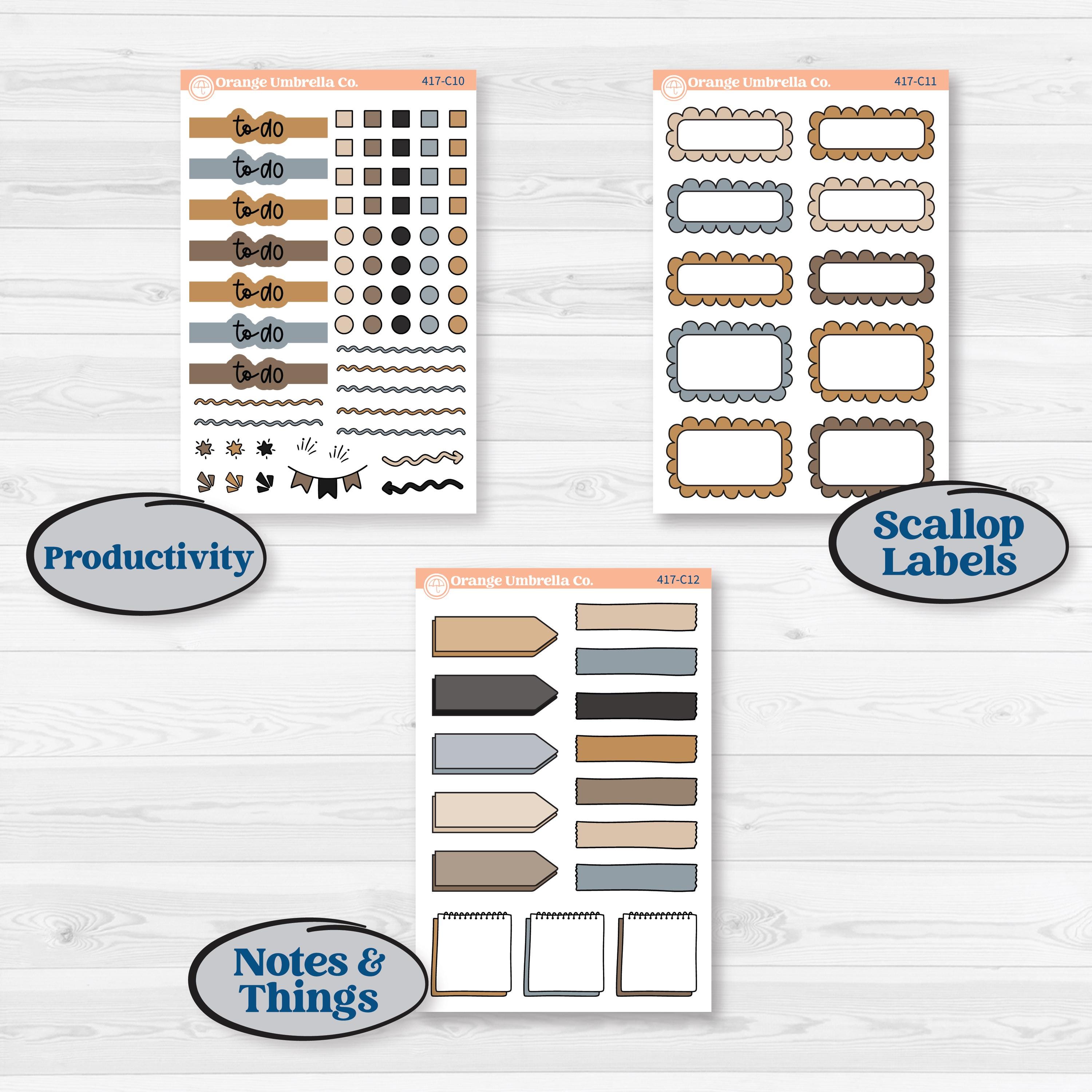 Woodland Winter Animals Kit | Weekly Add-On Labels Planner Kit Stickers | Chill Out | KIT-417-C