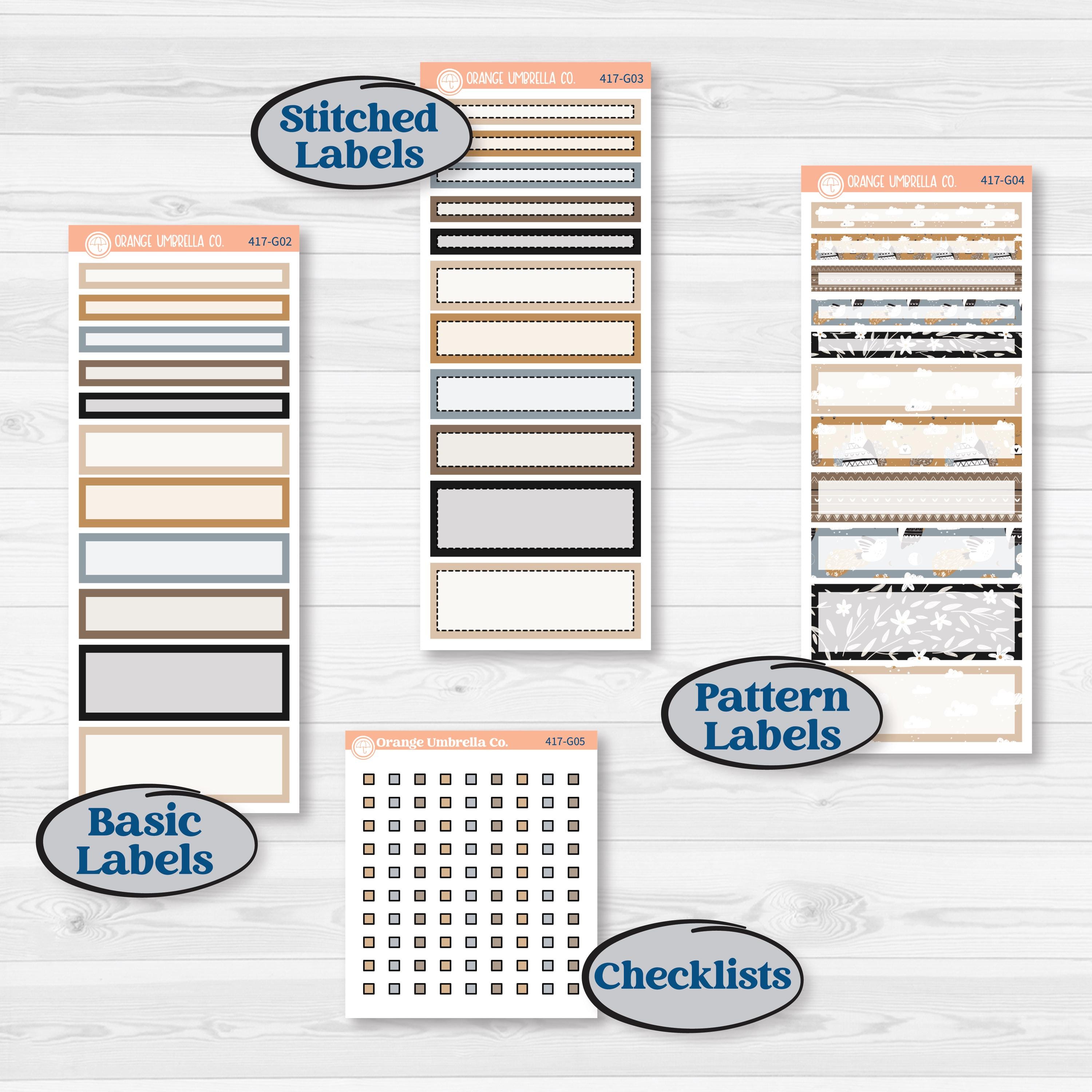 Woodland Winter Animals Kit | A5 Compact Vertical Planner Kit Stickers for Erin Condren | Chill Out | KIT-417-G