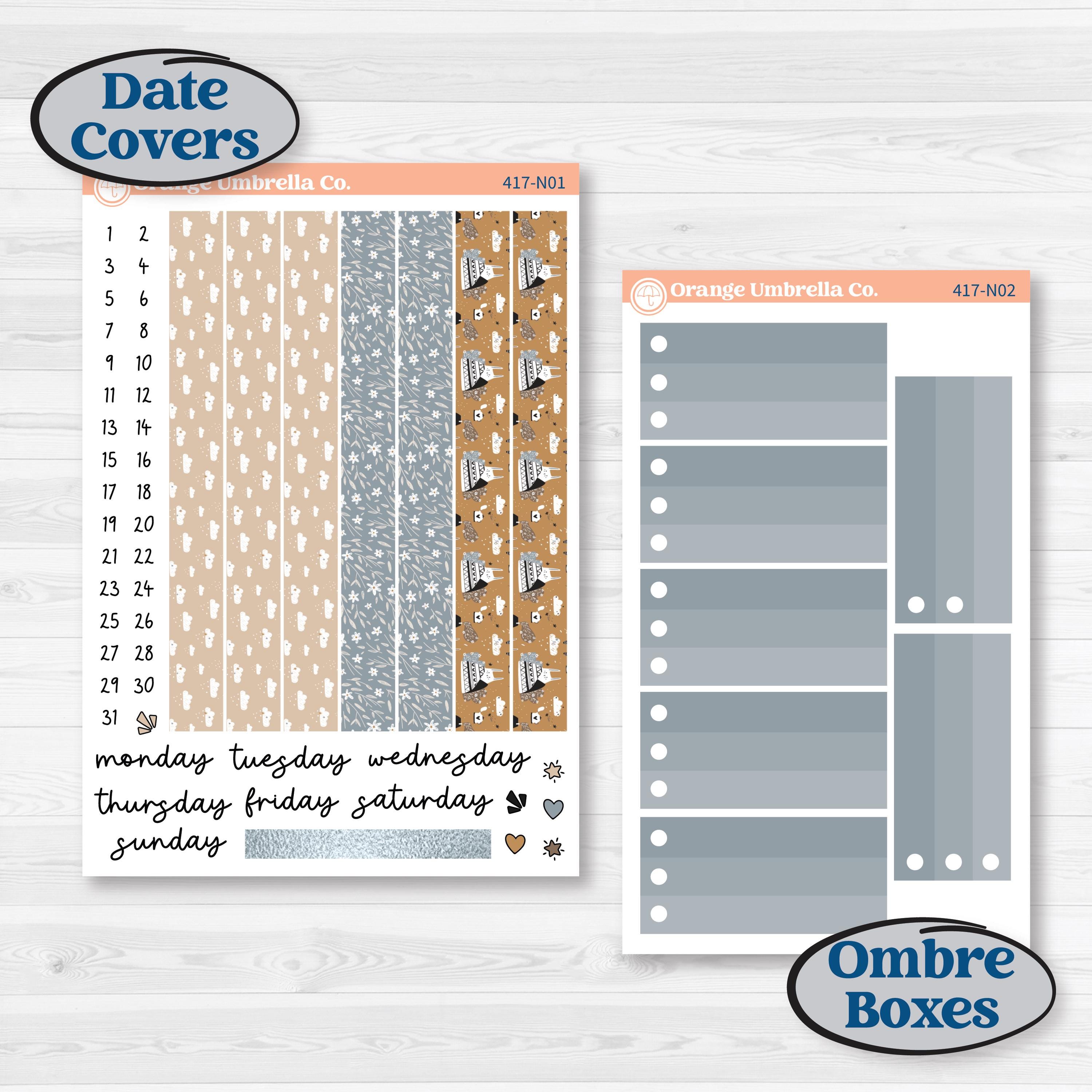 Woodland Winter Animals Kit | A5 Plum Daily Planner Kit Stickers | Chill Out | KIT-417-N