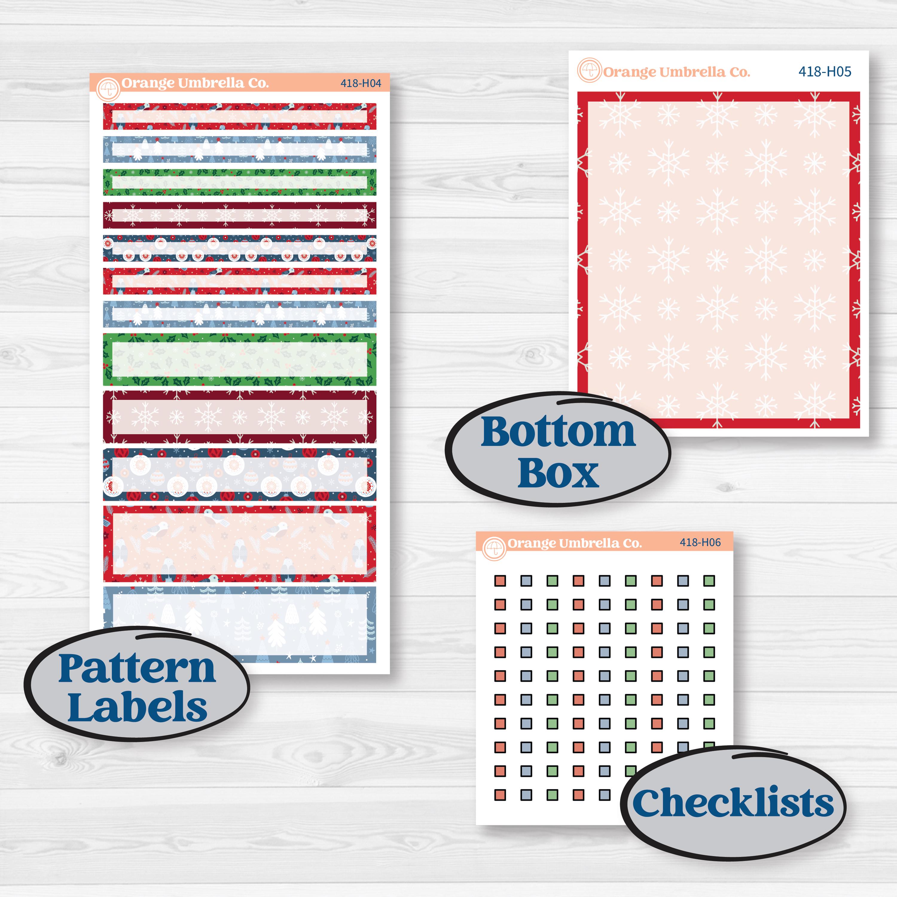Playful Winter Kit | 7x9 Compact Vertical Planner Kit Stickers | Jingle | KIT-418-H