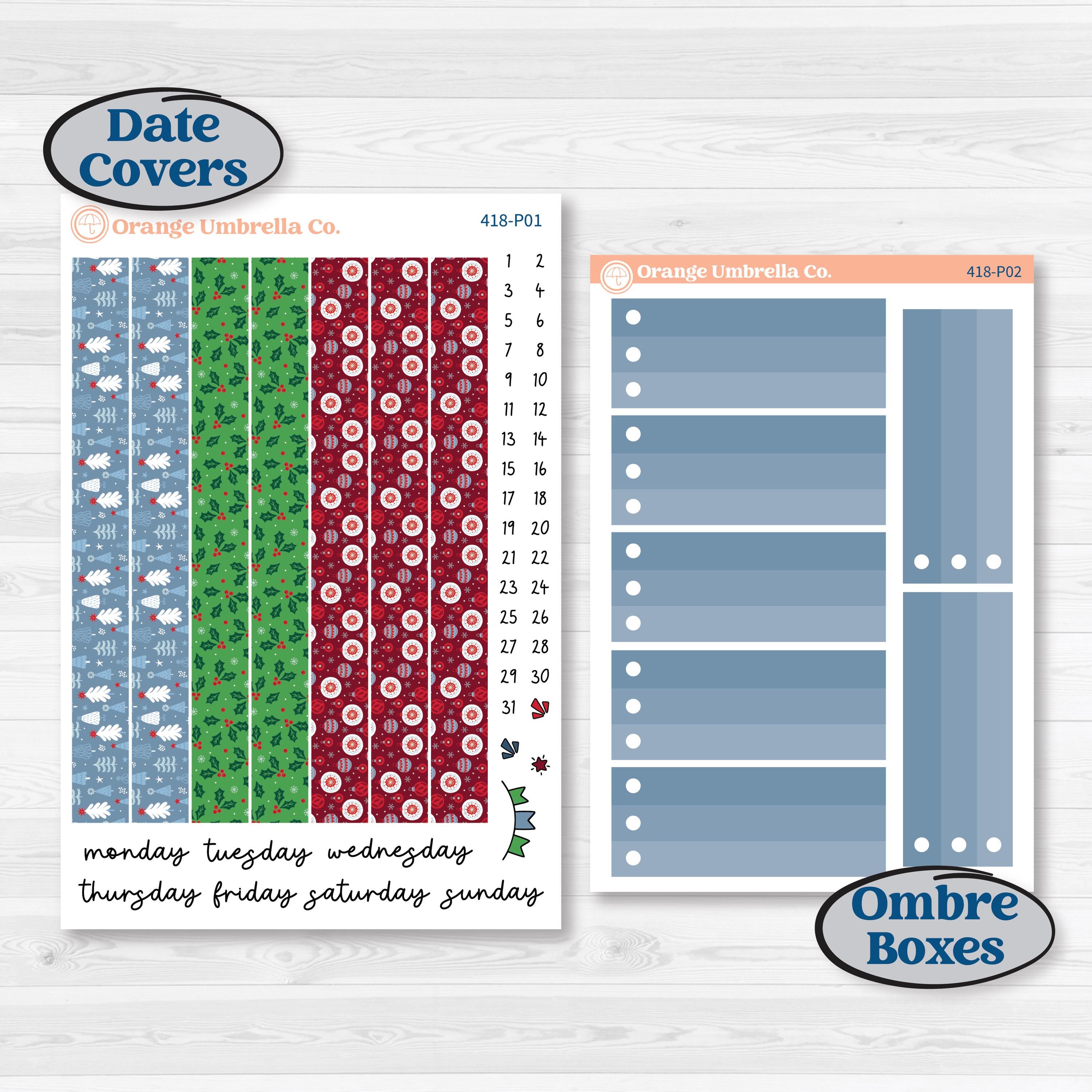 Playful Winter Kit | 7x9 Plum Daily Planner Kit Stickers | Jingle | KIT-418-P