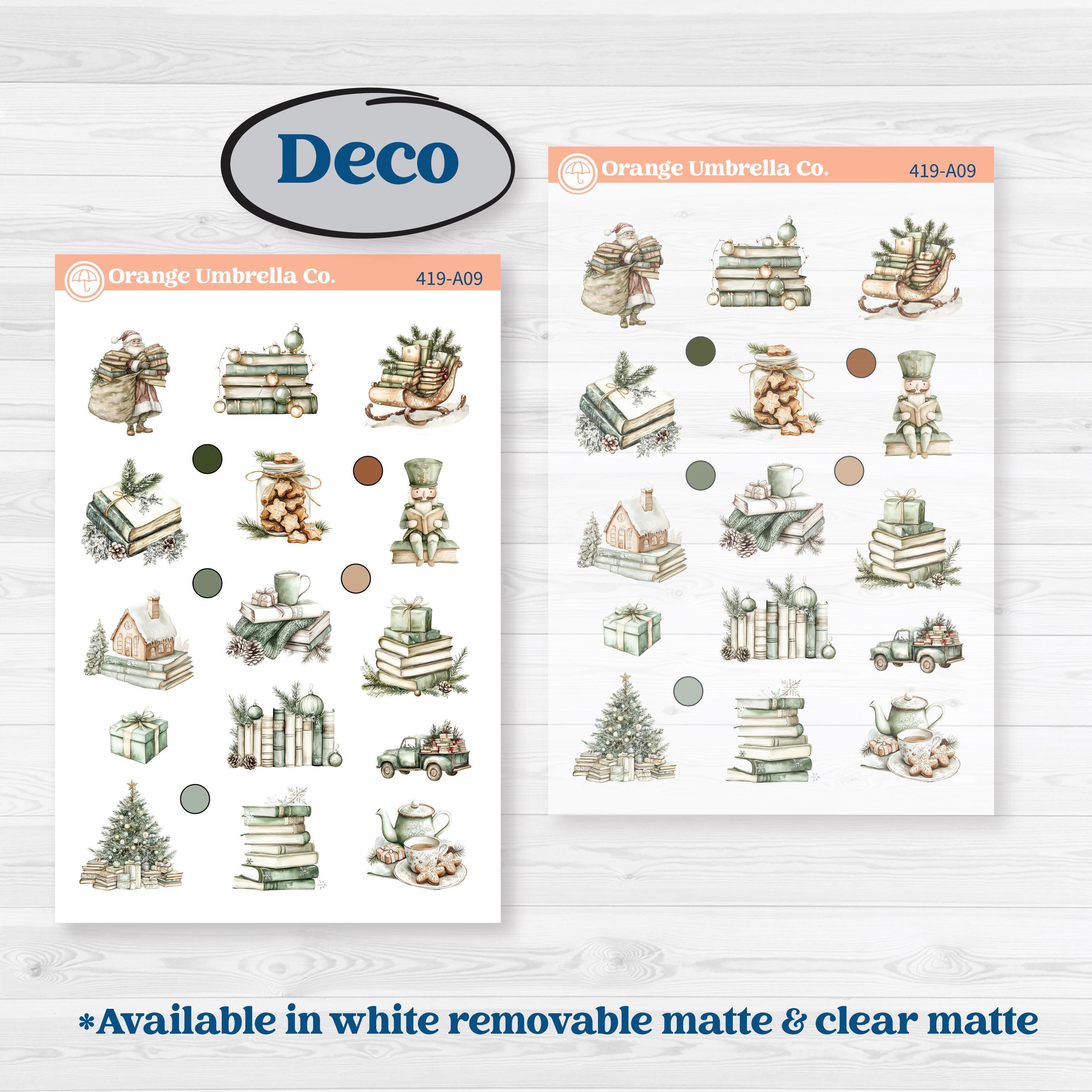 Classic Christmas Reading Kit | Weekly Sticker Kit for Vertical Planners like Erin Condren | All Aglow | KIT-419-A