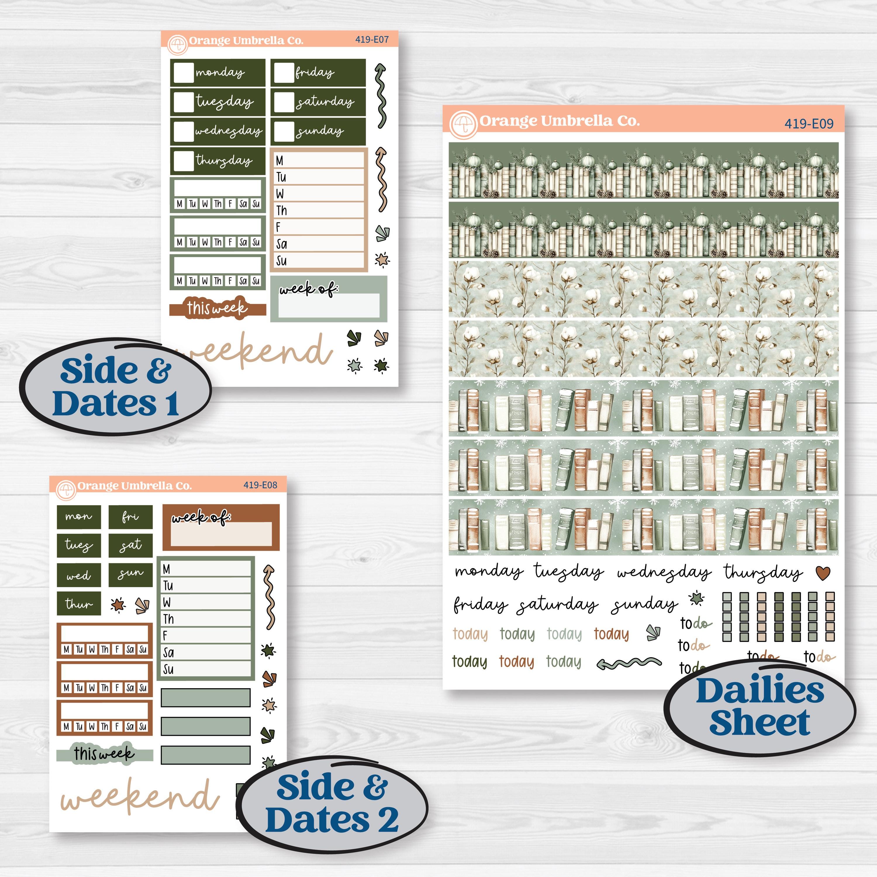 Classic Christmas Reading Kit | Hobonichi Cousin Weekly & Daily Planner Kit Stickers | All Aglow | KIT-419-E