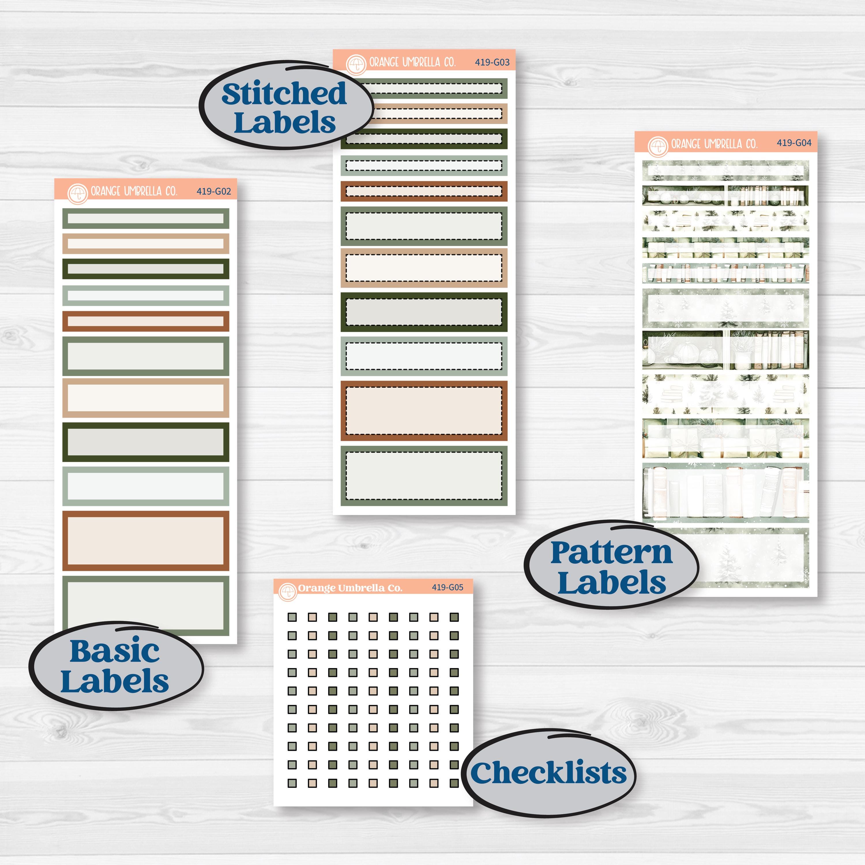 Classic Christmas Reading Kit | A5 Compact Vertical Planner Kit Stickers for Erin Condren | All Aglow | KIT-419-G