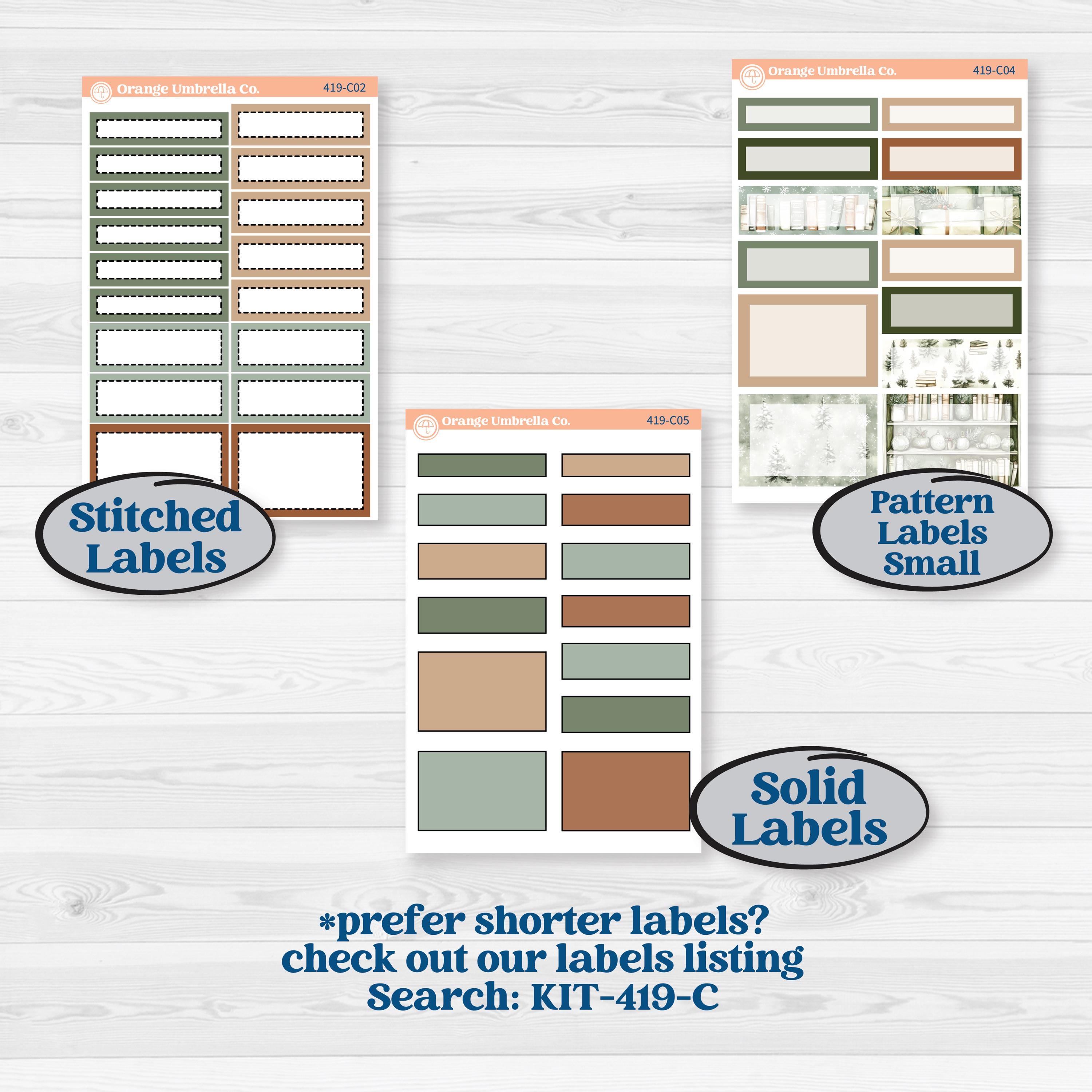Classic Christmas Reading Kit | 7x9 Erin Condren Daily Duo Planner Kit Stickers | All Aglow | KIT-419-M