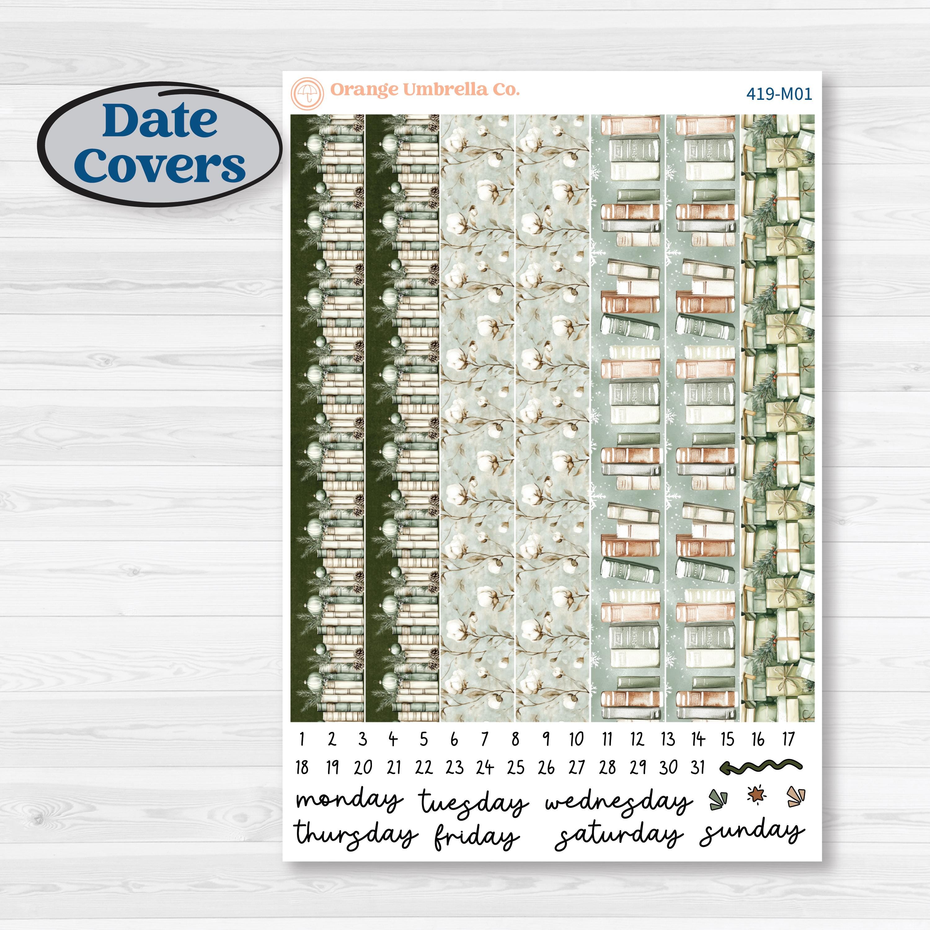 Classic Christmas Reading Kit | 7x9 Erin Condren Daily Duo Planner Kit Stickers | All Aglow | KIT-419-M