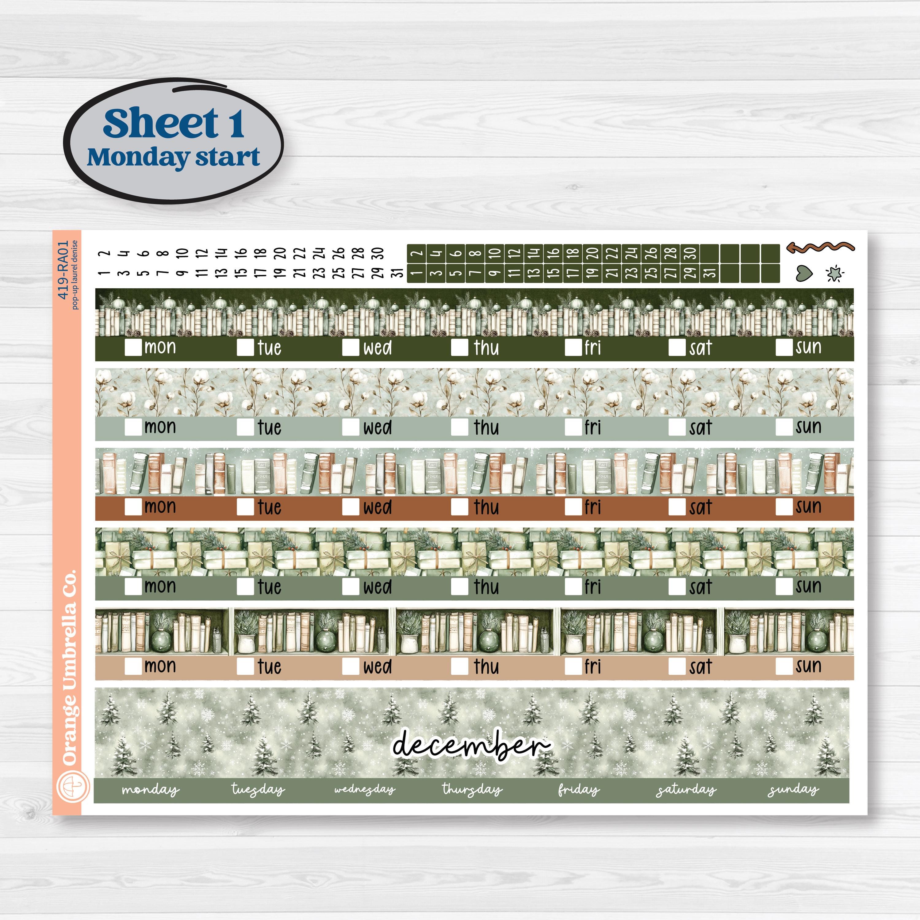 Classic Christmas Reading Kit | Laurel Denise Pop-Up Planner Kit Stickers | All Aglow | KIT-419-RA