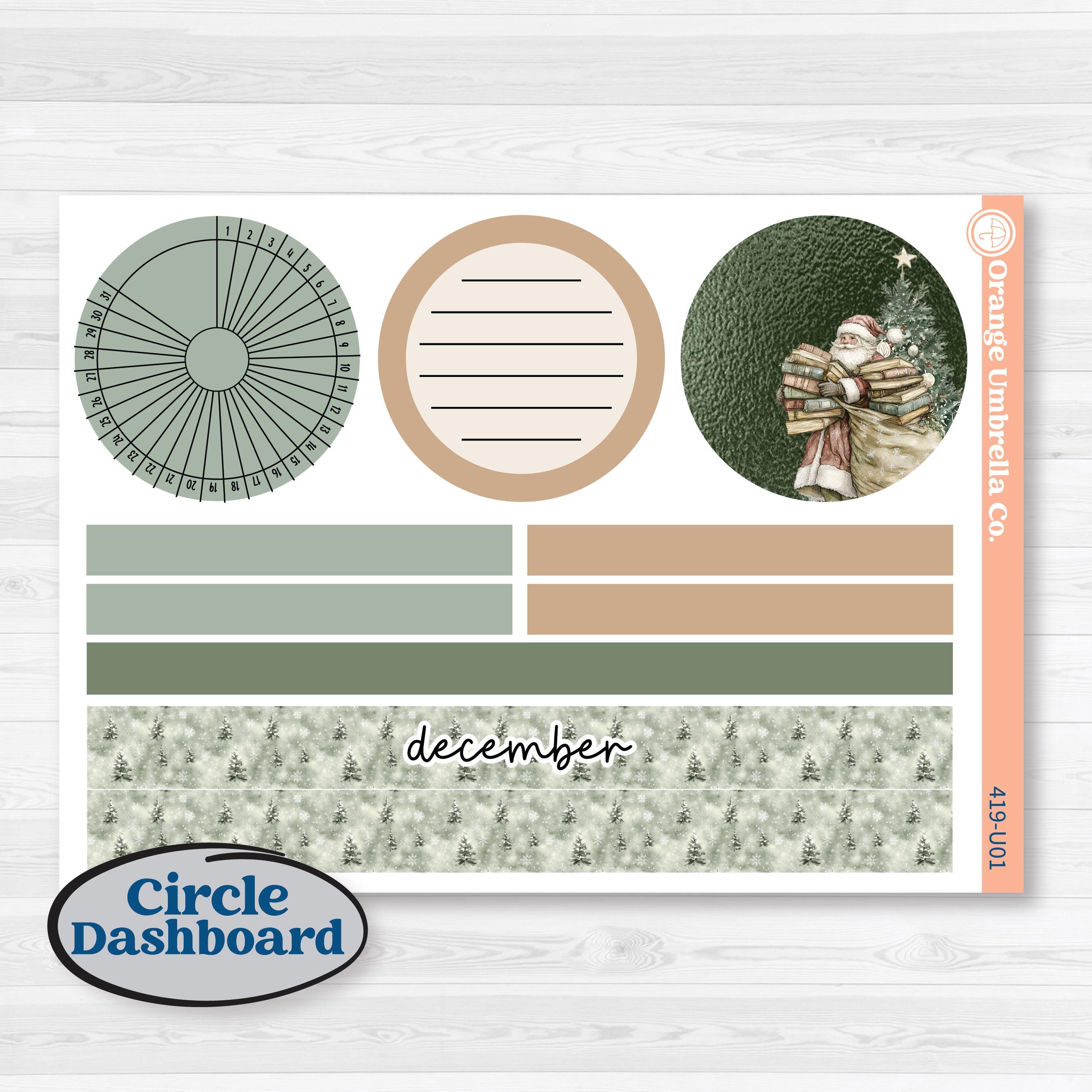 Classic Christmas Reading Kit | 8.5x11 Plum Monthly & Dashboard Planner Kit Stickers | All Aglow | KIT-419-U