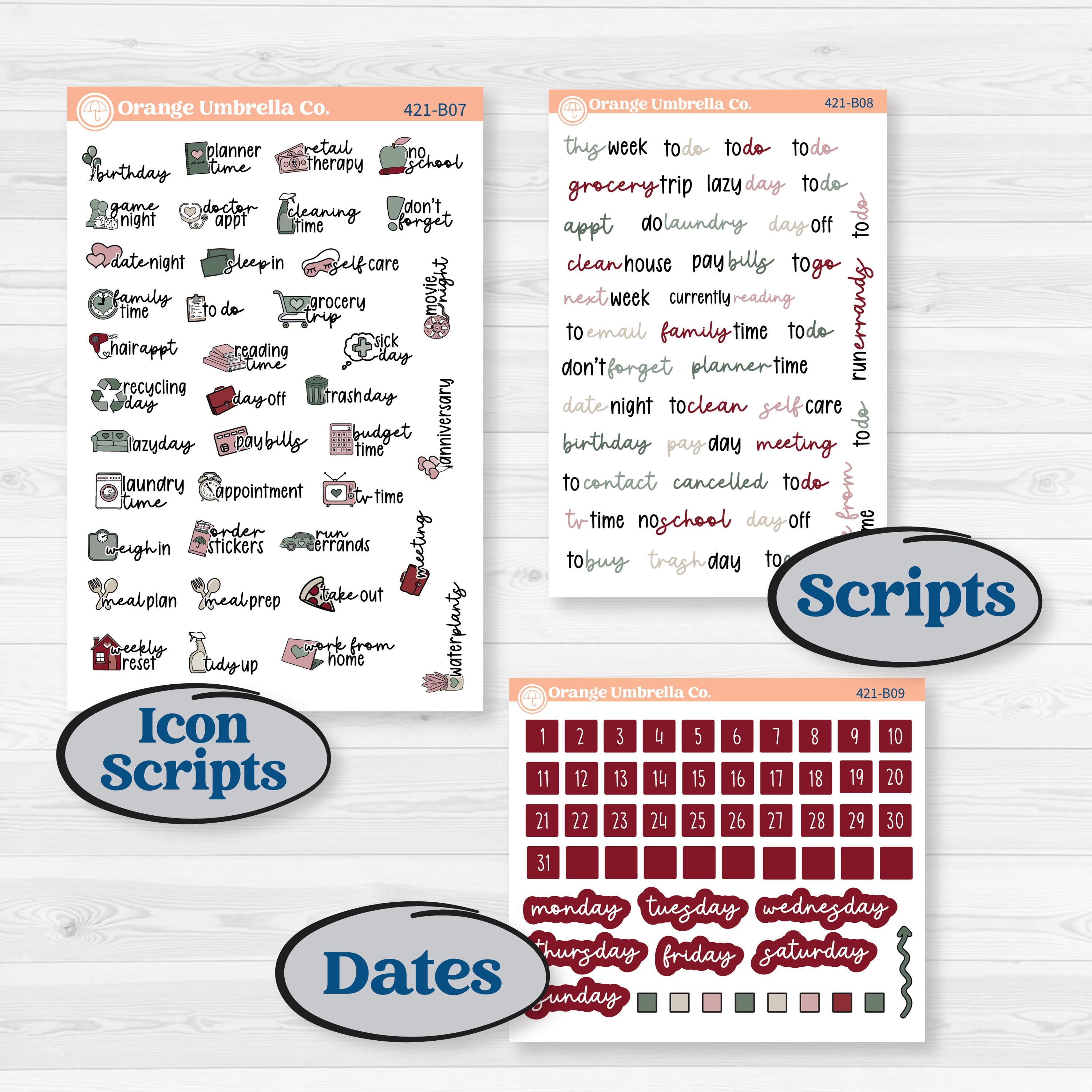 Vintage Christmas Kit | Weekly Add-On Planner Kit Stickers | Holiday Nostalgia | KIT-421-B