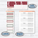 Vintage Christmas Kit | Plum Vertical Priorities 7x9 Planner Kit Stickers | Holiday Nostalgia | KIT-421-J