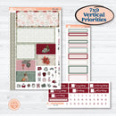Vintage Christmas Kit | Plum Vertical Priorities 7x9 Planner Kit Stickers | Holiday Nostalgia | KIT-421-J