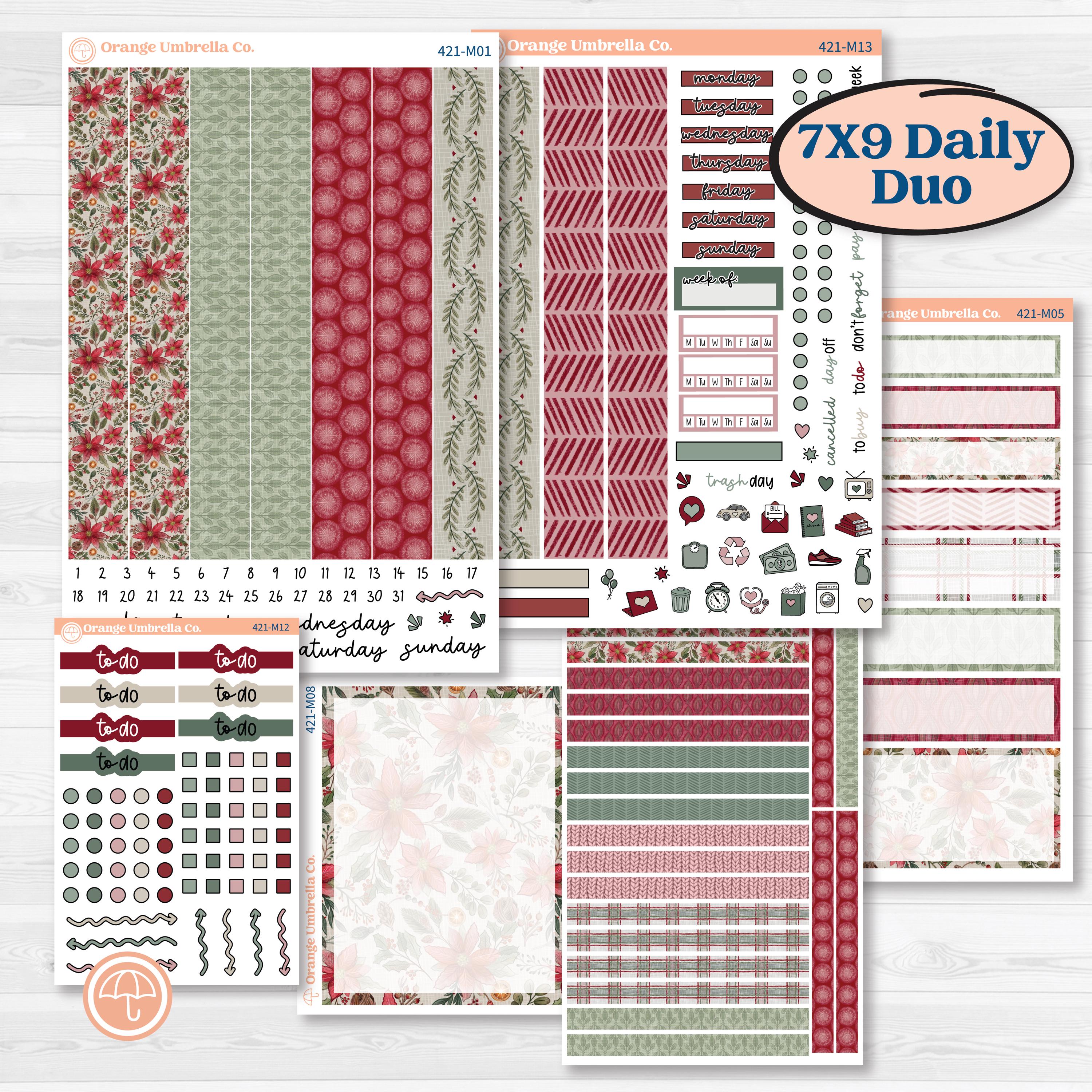 Vintage Christmas Kit | 7x9 Erin Condren Daily Duo Planner Kit Sticker