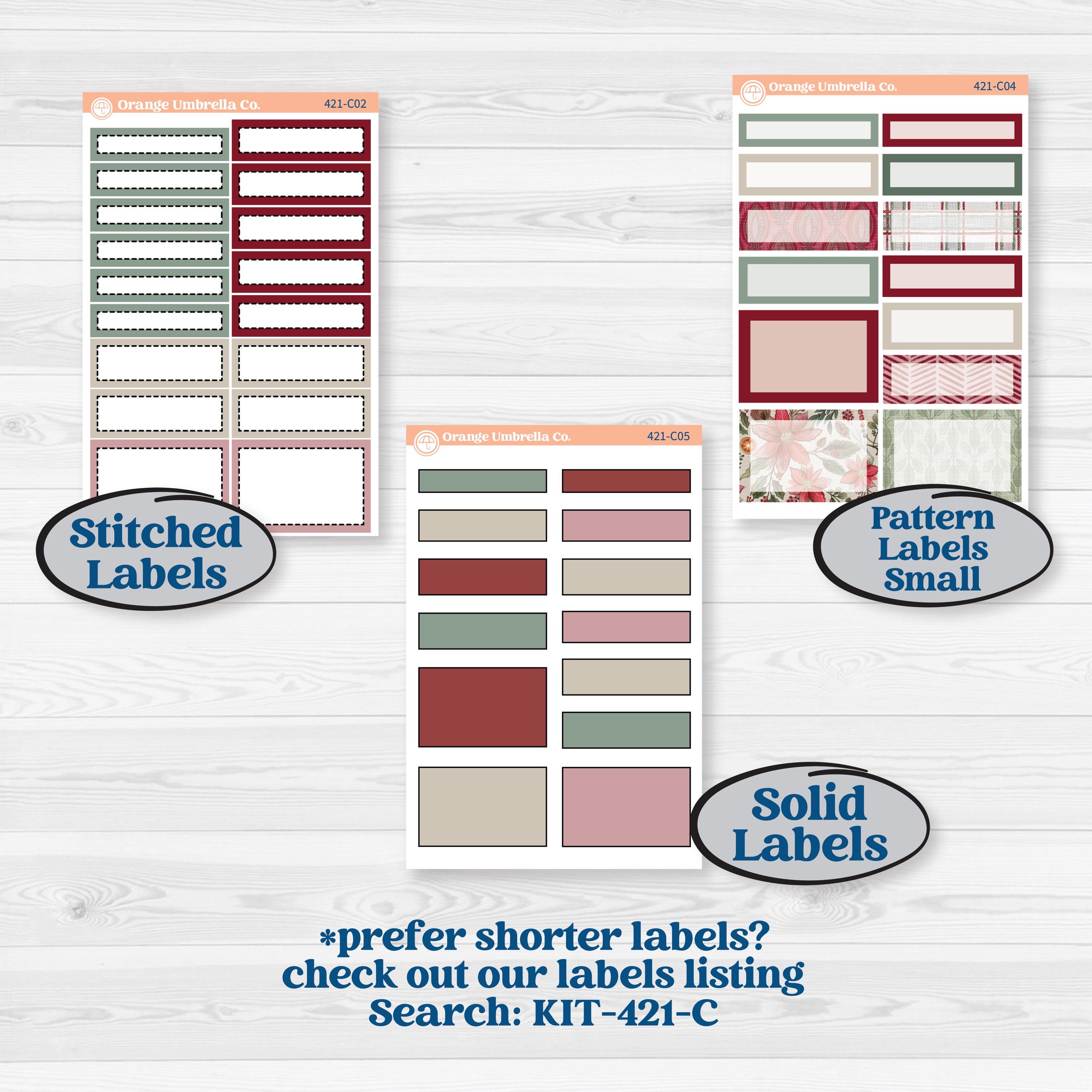 Vintage Christmas Kit | A5 Plum Daily Planner Kit Stickers | Holiday Nostalgia | KIT-421-N