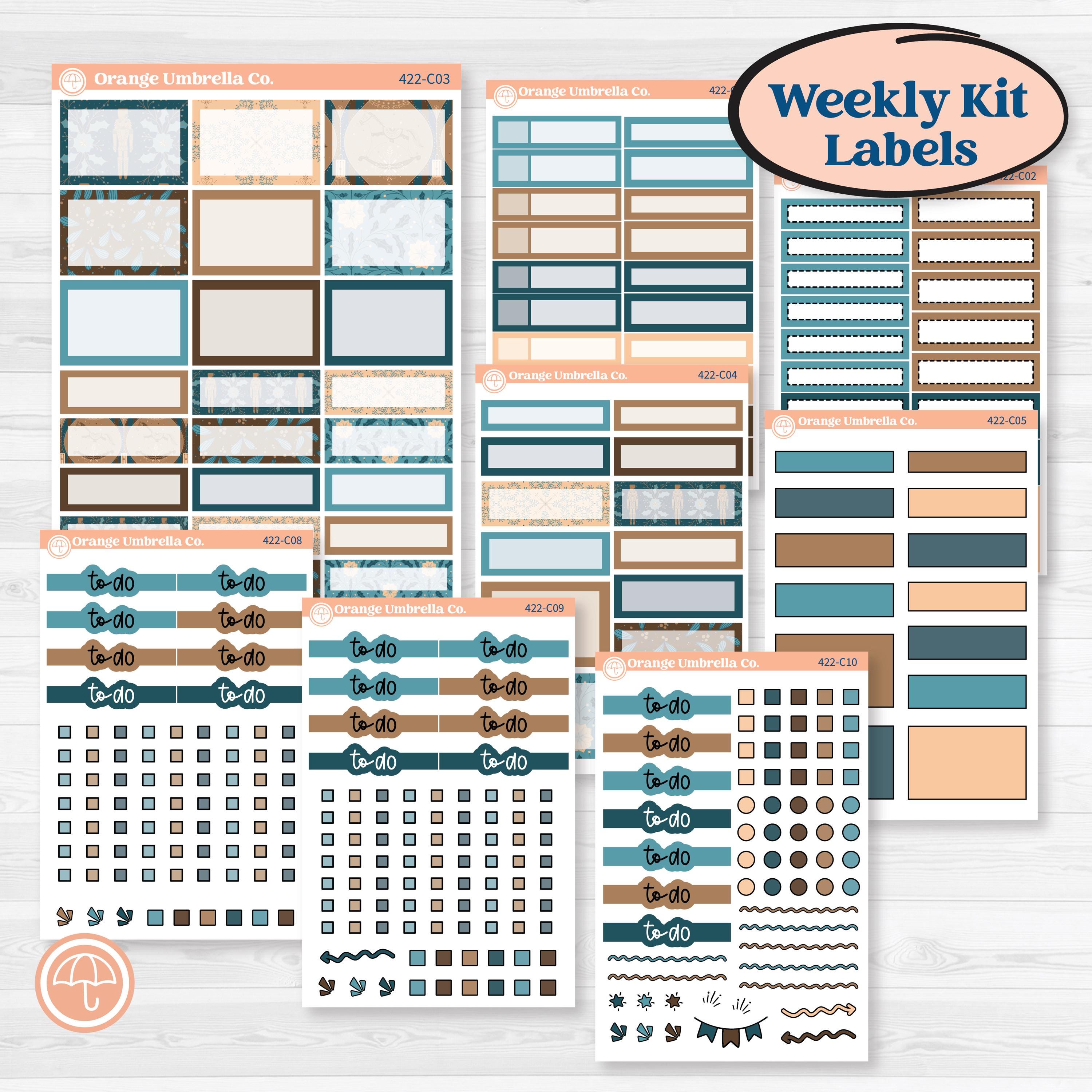 Whimsical Winter Kit | Weekly Add-On Labels Planner Kit Stickers | Sugarplum | KIT-422-C