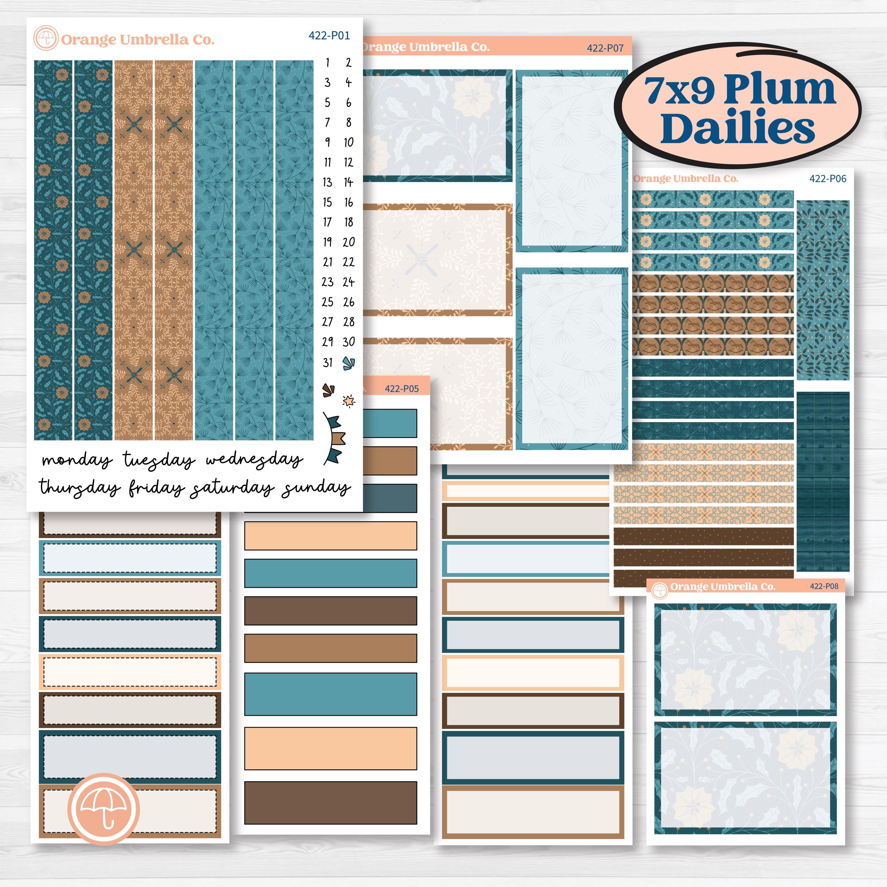 Whimsical Winter Kit | 7x9 Plum Daily Planner Kit Stickers | Sugarplum | KIT-422-P