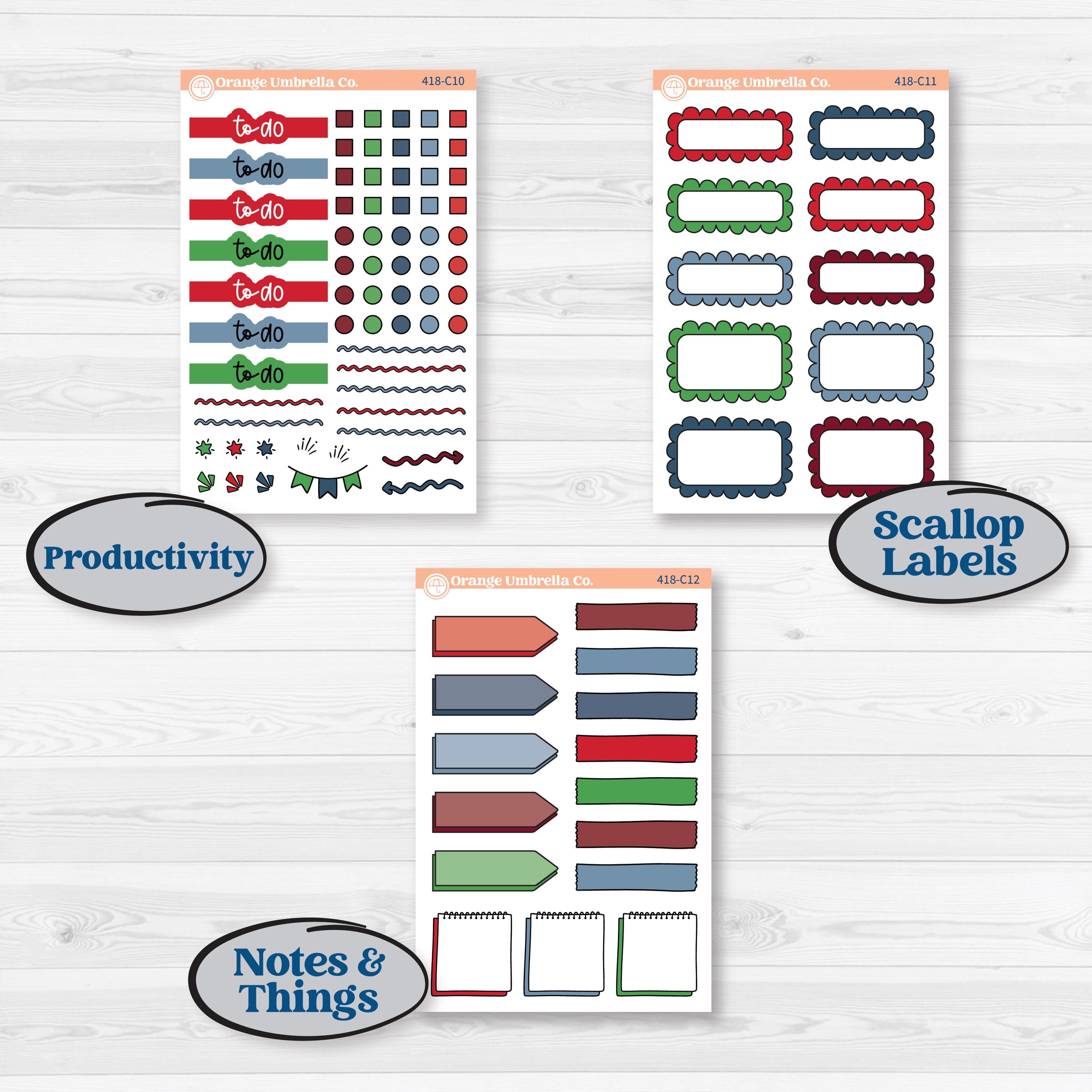 Playful Winter Kit | Weekly Add-On Labels Planner Kit Stickers | Jingle | KIT-418-C