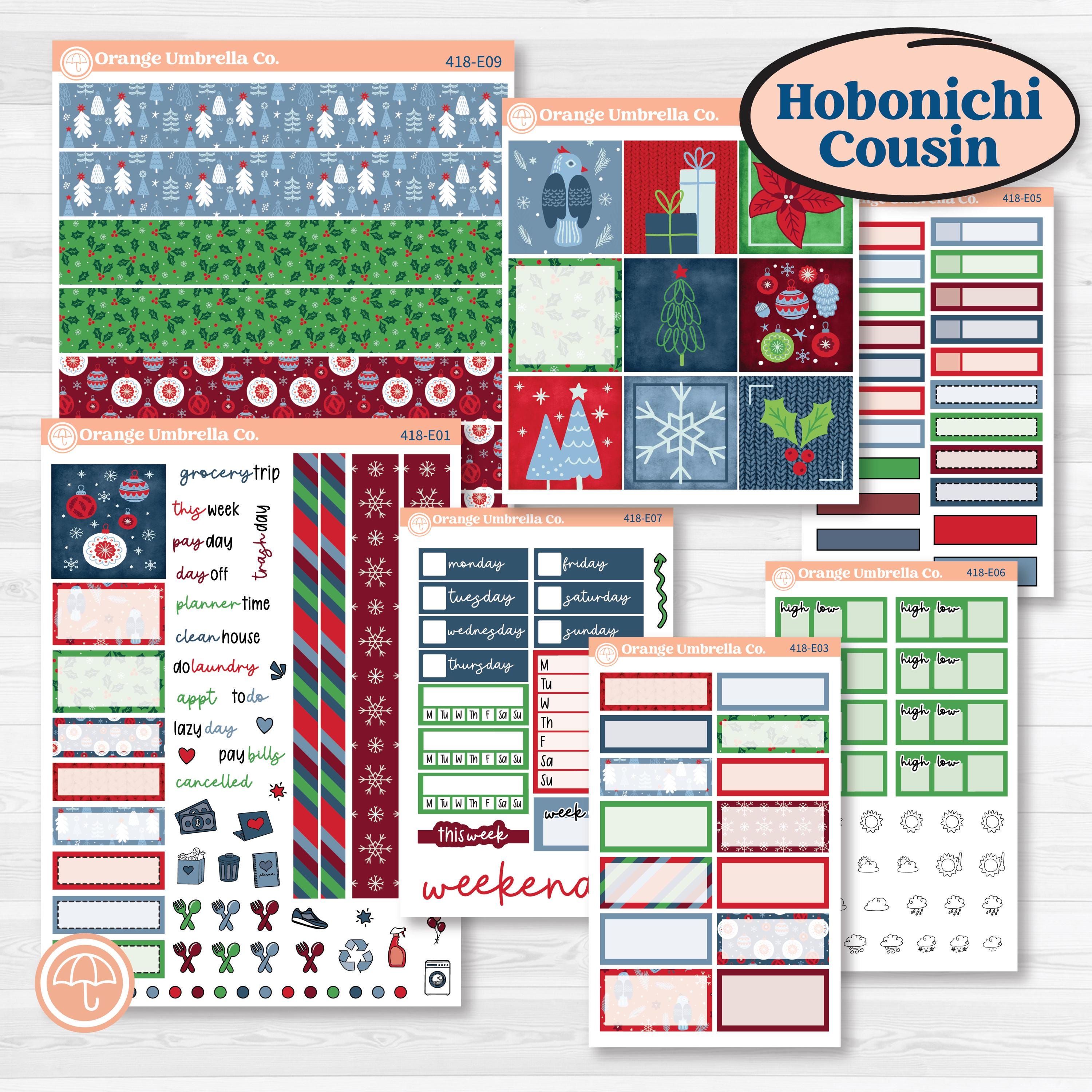 Playful Winter Kit | Hobonichi Cousin Weekly & Daily Planner Kit Stickers | Jingle | KIT-418-E