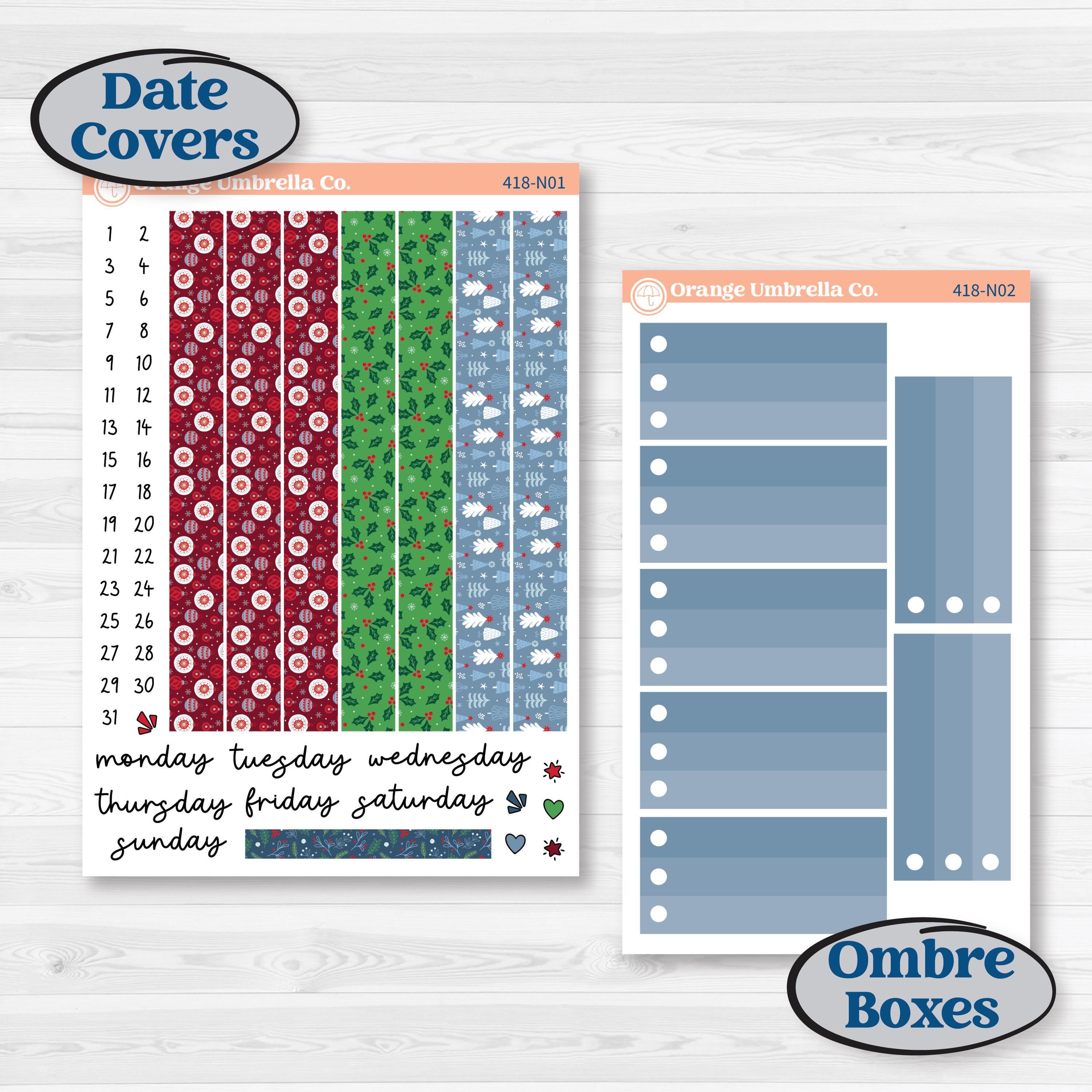 Playful Winter Kit | A5 Plum Daily Planner Kit Stickers | Jingle | KIT-418-N
