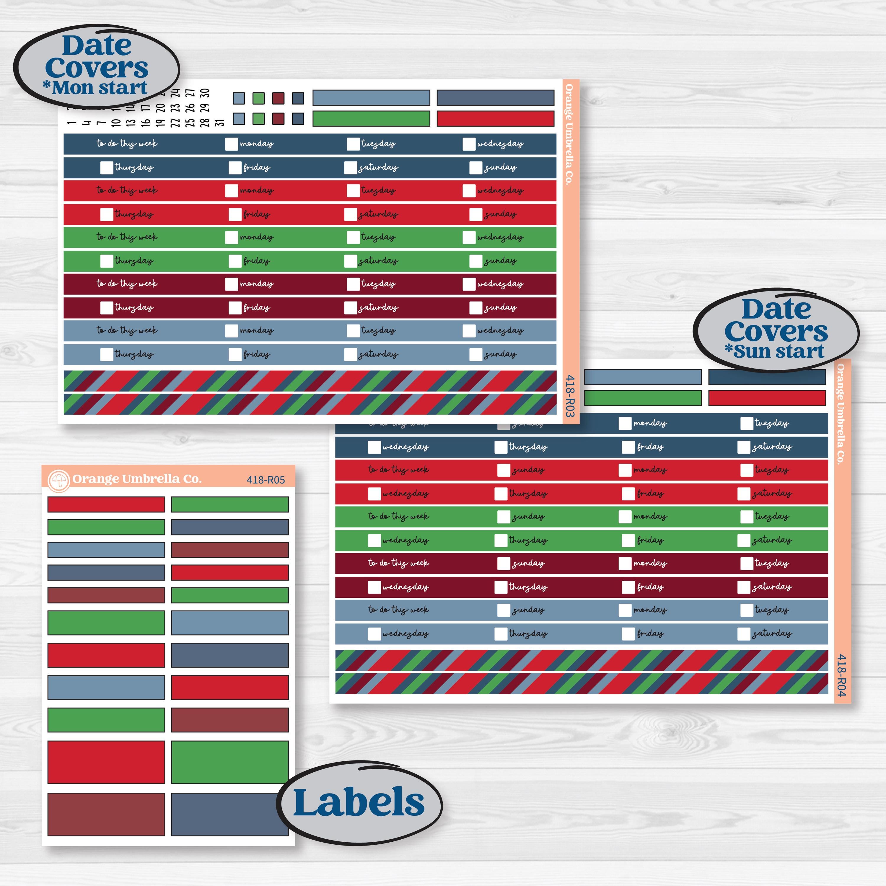 Playful Winter Kit | Laurel Denise Portrait Planner Kit Stickers | Jingle | KIT-418-R