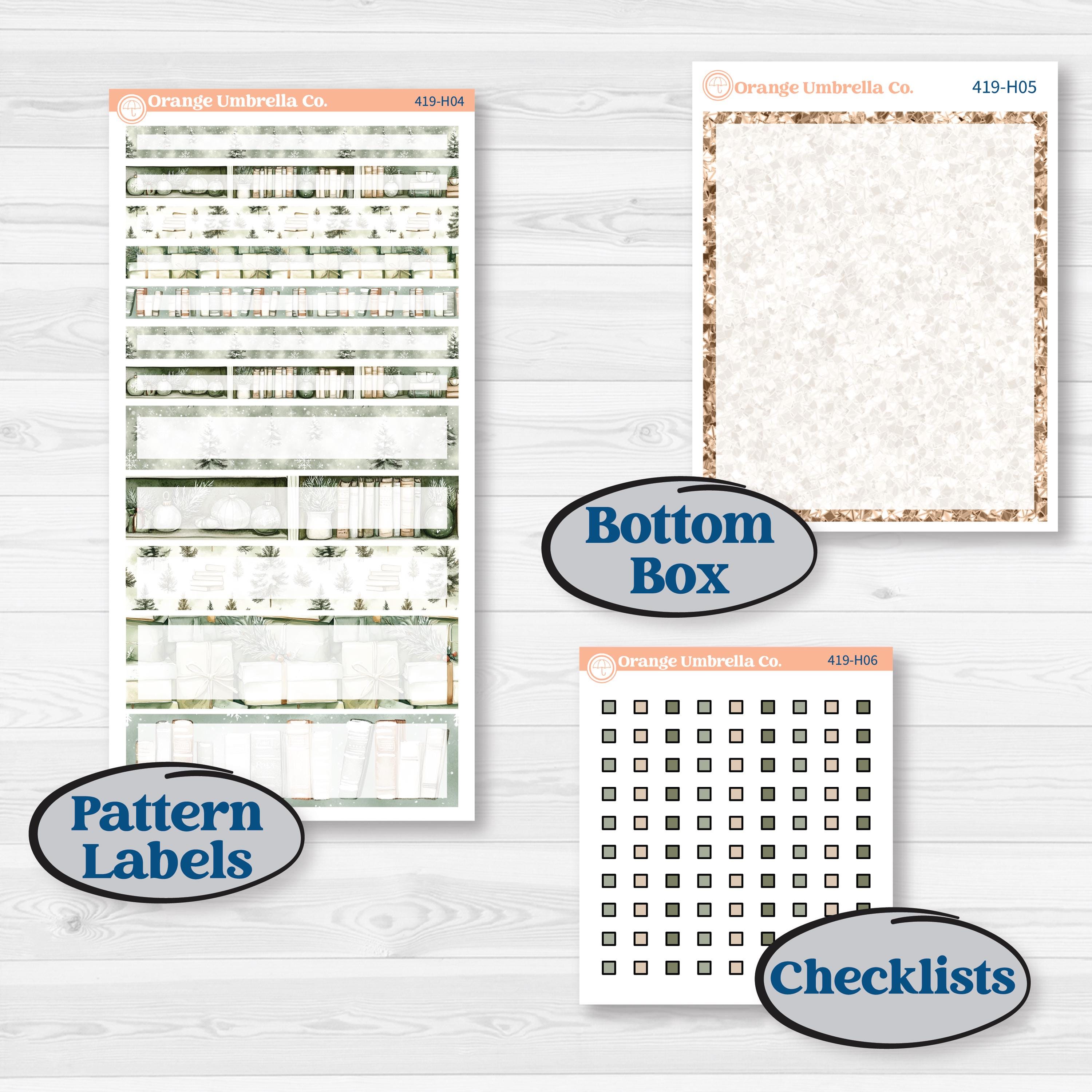 Classic Christmas Reading Kit | 7x9 Compact Vertical Planner Kit Stickers | All Aglow | KIT-419-H